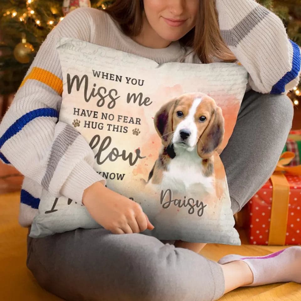 Custom Photo Memorial Pillow for Pet Loss | White-Label Dropship, MOQ 1 gallery thumbnail - Square Pillow