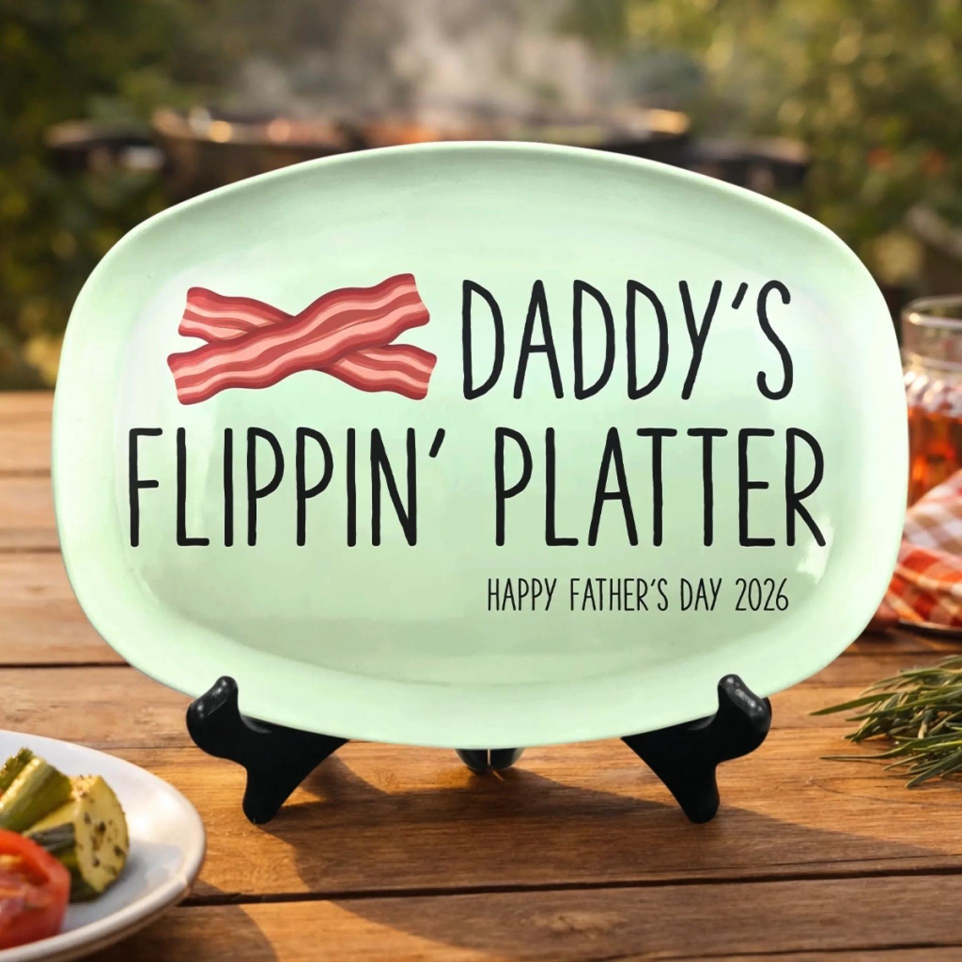 Personalized Ceramic Serving Platter for Father's Day | Blind Dropshipping, 1-Piece Minimum gallery thumbnail - Platter