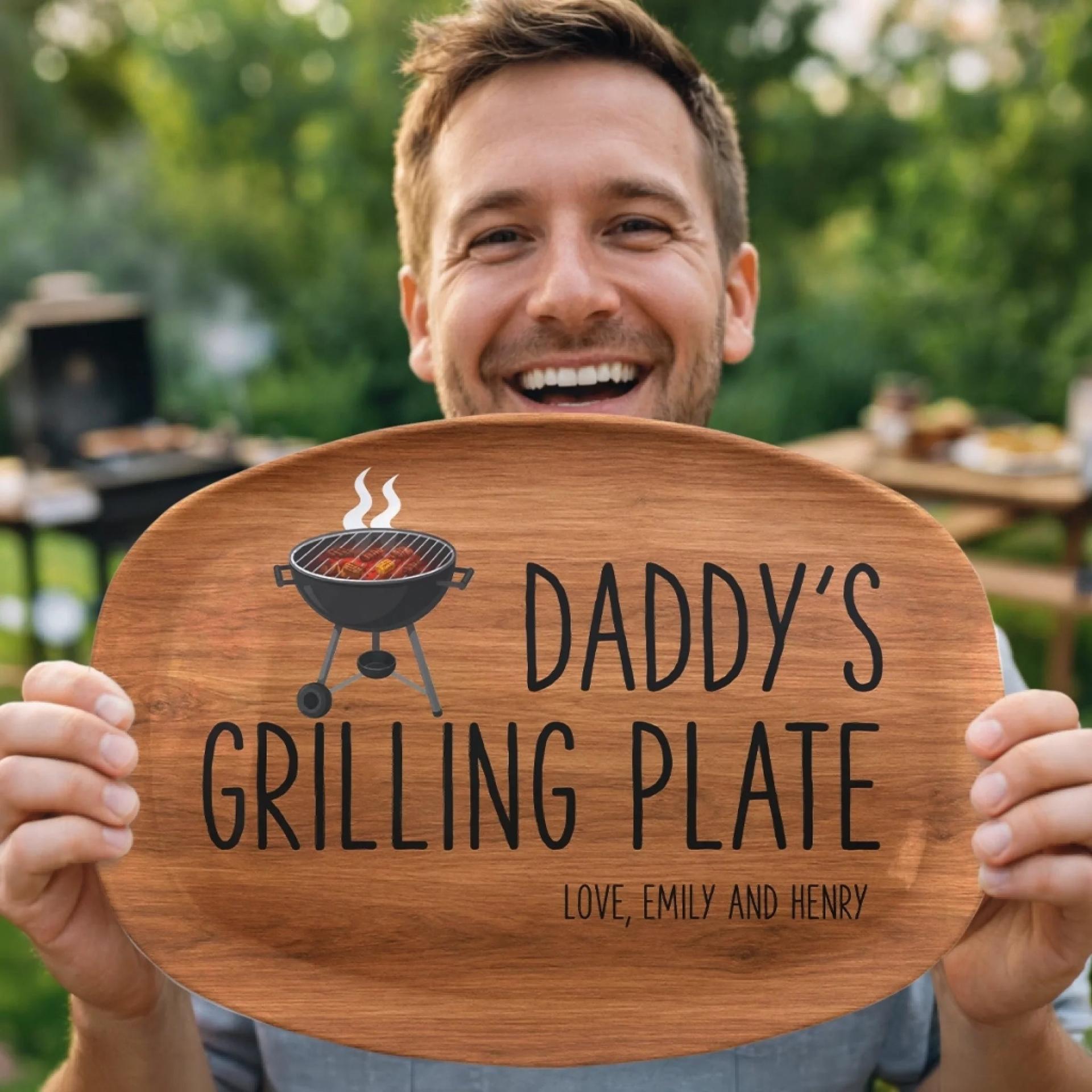 Personalized Ceramic Serving Platter for Father's Day | Blind Dropshipping, 1-Piece Minimum gallery thumbnail - Platter