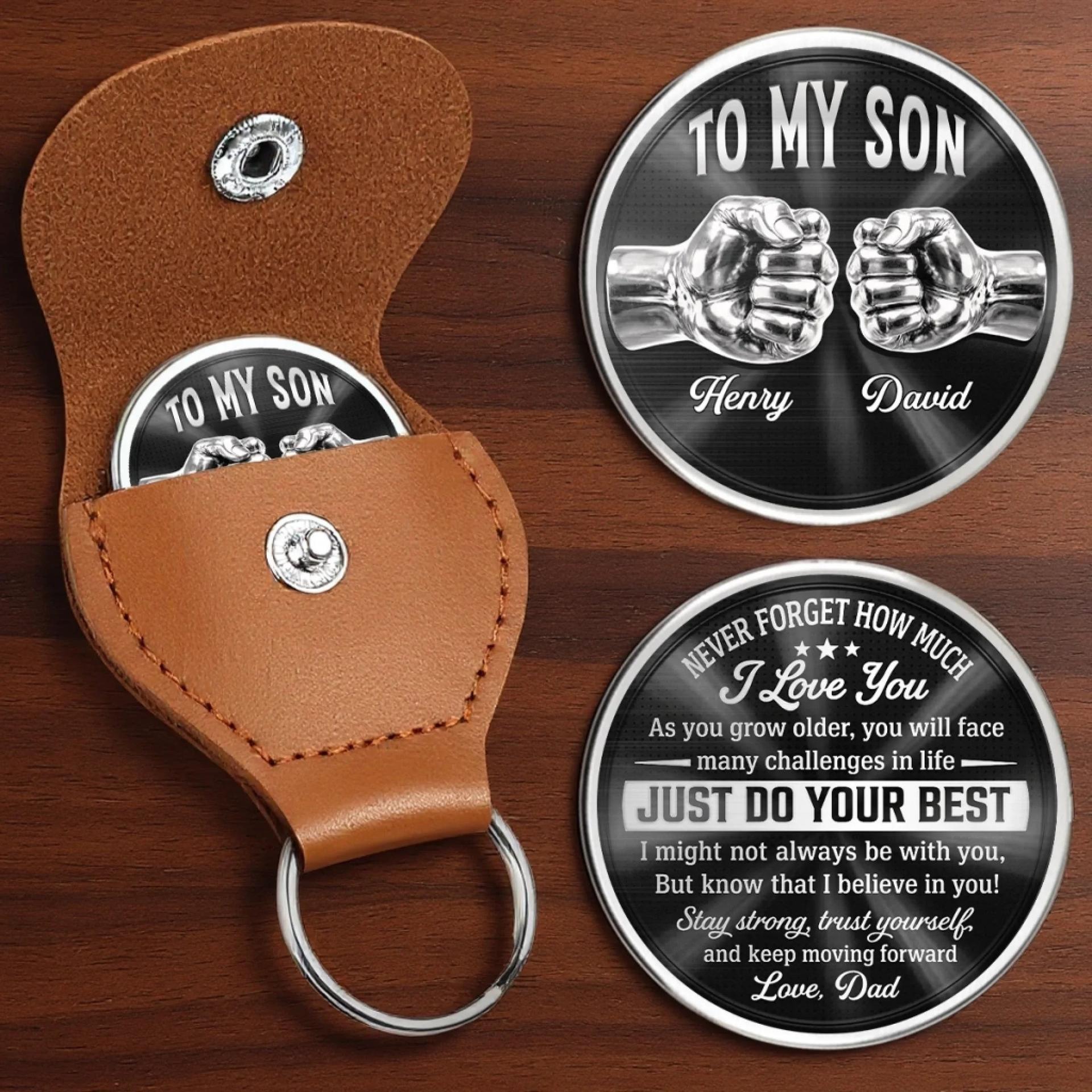Personalized Pocket Hug Token for Dad | White-Label Dropship, MOQ 1 - Custom Pocket Hug Wholesale | MCDFL