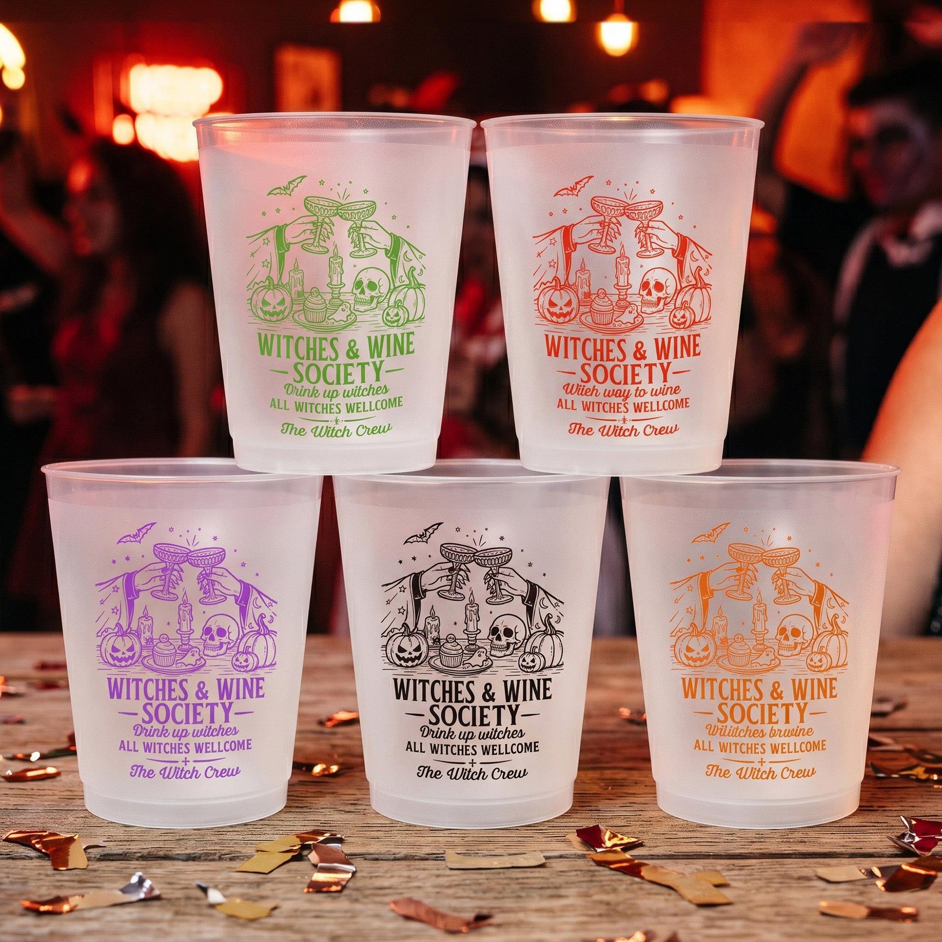 Personalized Frosted Cups for Halloween Witch Parties | Dropship, No Minimum