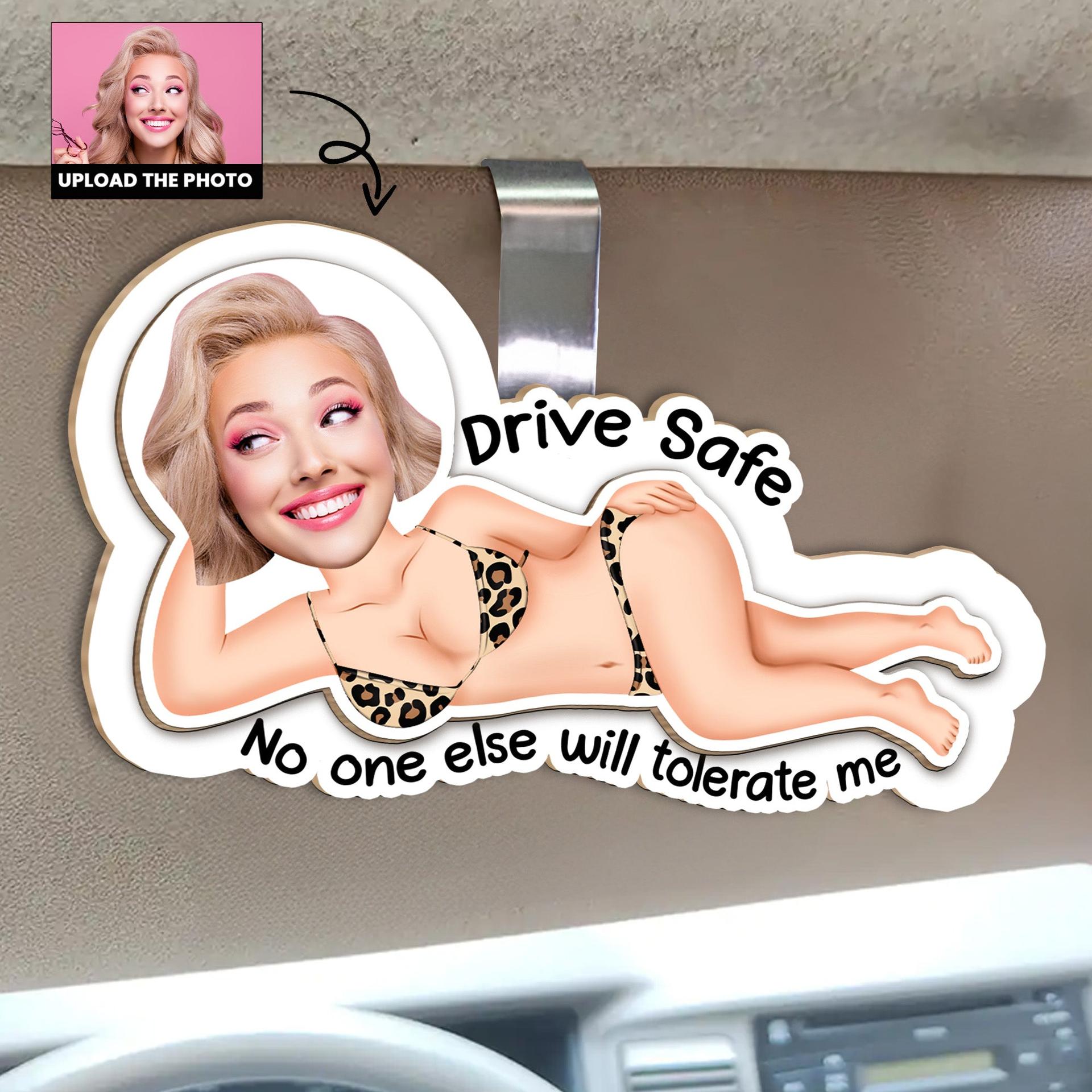 Drive Safe I Fcking Love You Funny Personalized Wooden Visor Clip | MOQ 1, Custom Print on Demand - Custom Car Visor Clip Wholesale | MCDFL