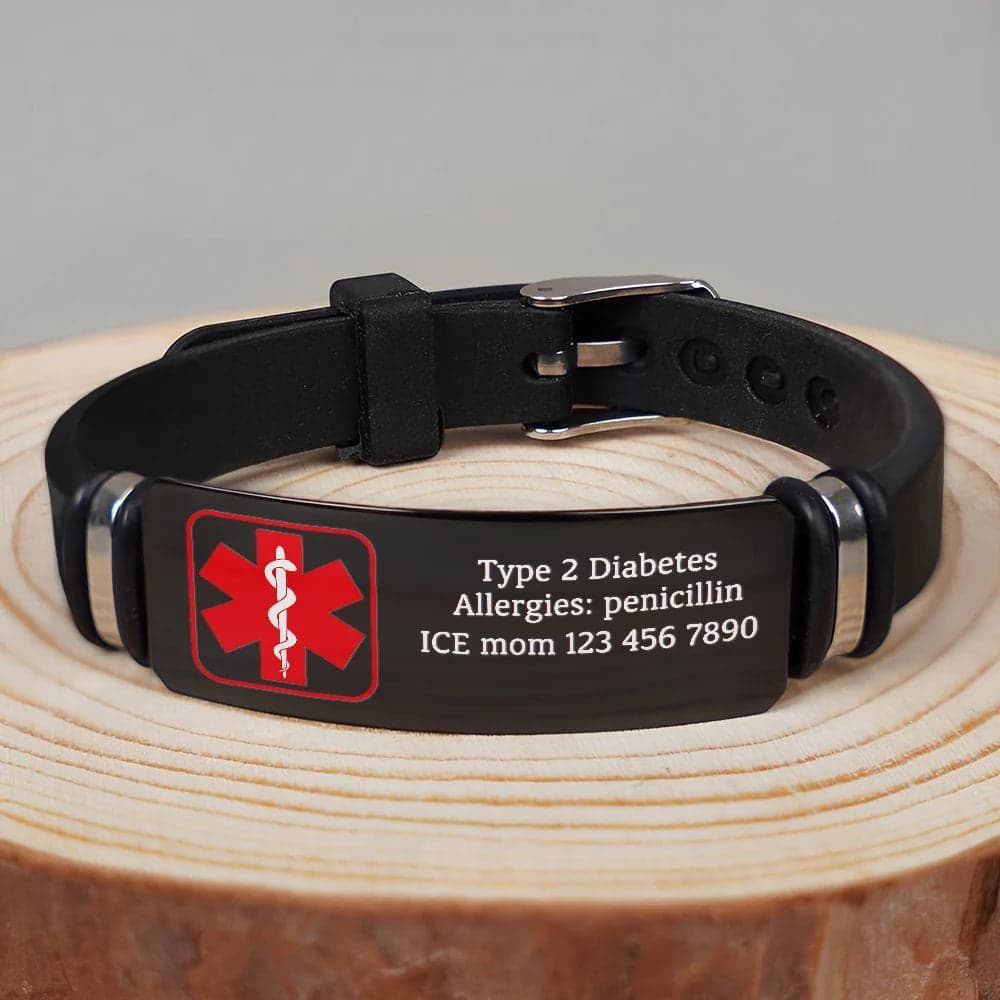 Custom Engraved Medical Alert Bracelet for Christmas Gifts | Factory Direct POD - Custom Engraved Bracelet Wholesale | POD Dropship Supplier | MCDFL