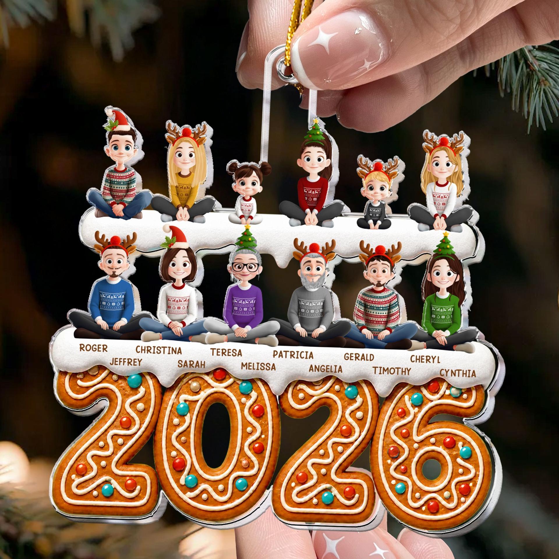 Personalized Family Christmas Ornament Up to 12 | Acrylic POD, MOQ 1 Factory Direct - Acrylic Ornament Detail | Wholesale POD Supplier | MCDFL