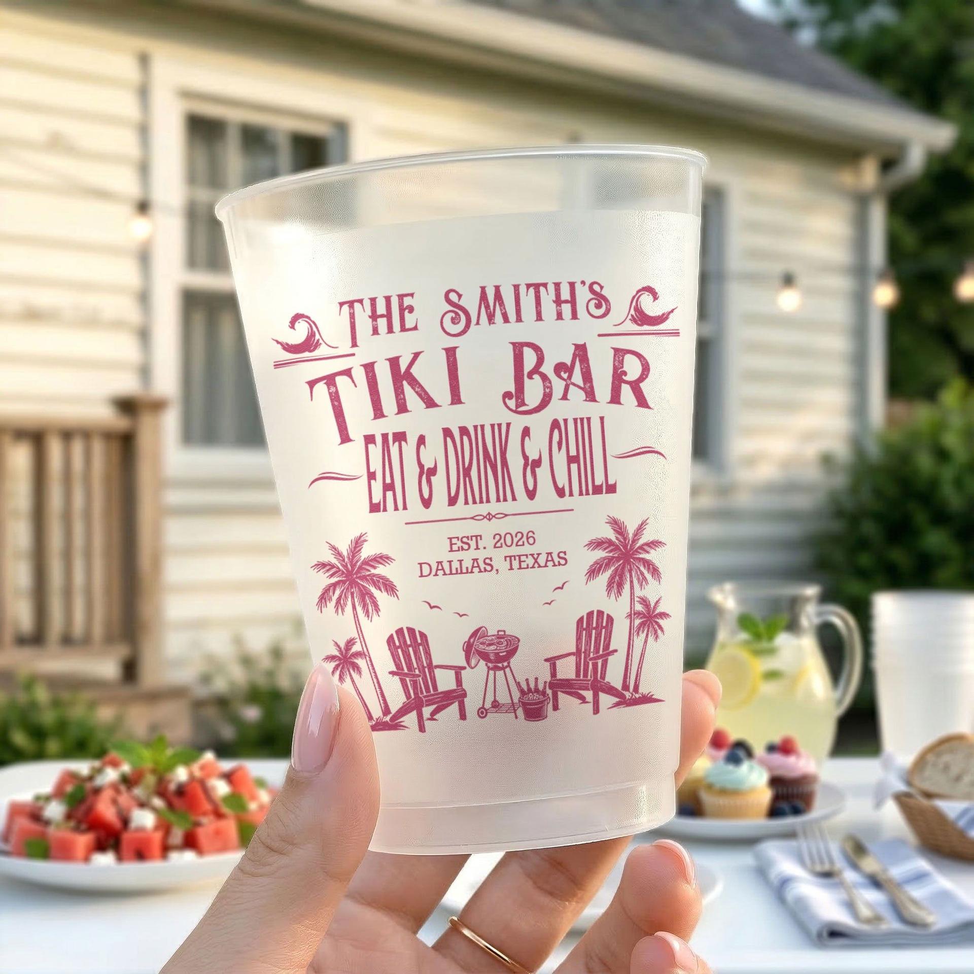 Personalized Pool Party Cups | Custom Print Dropship, 12oz & 16oz gallery thumbnail - Frosted Cups
