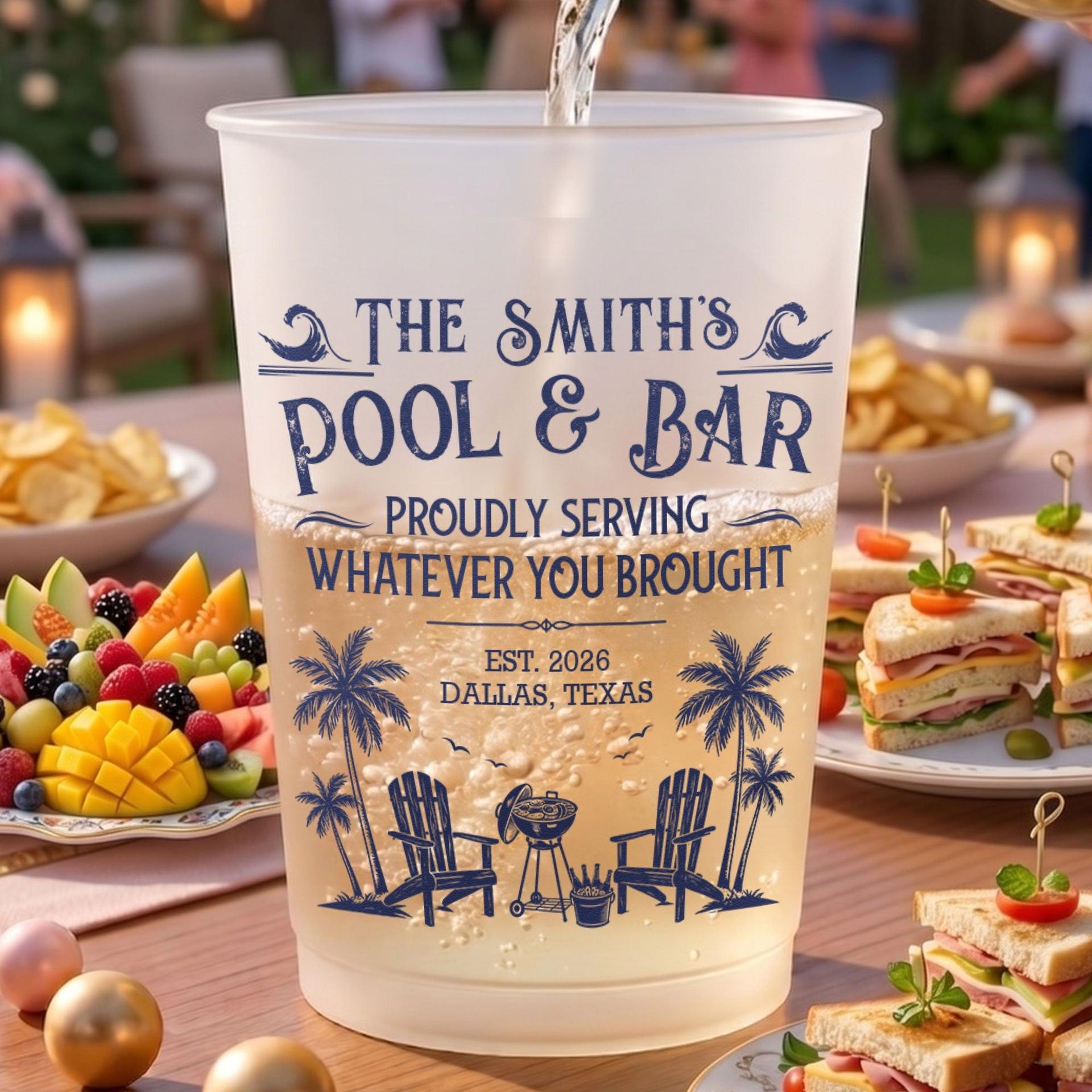 Personalized Pool Party Cups | Custom Print Dropship, 12oz & 16oz gallery thumbnail - Frosted Cups