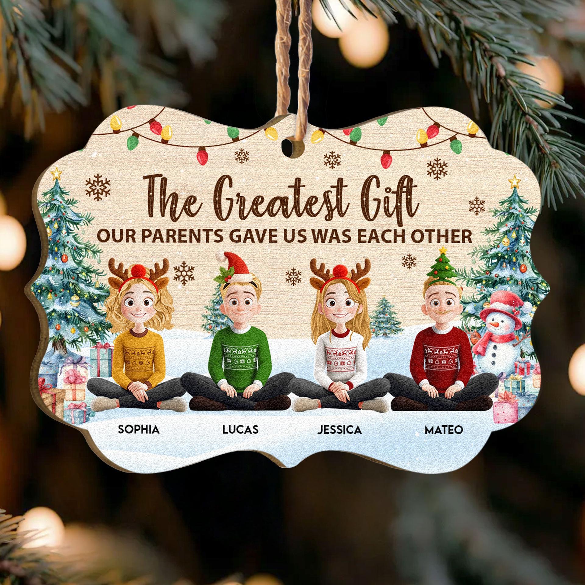Personalized Family Christmas Wood Ornament | Custom Print on Demand, Factory Direct - Custom Wooden Ornament Wholesale | MCDFL