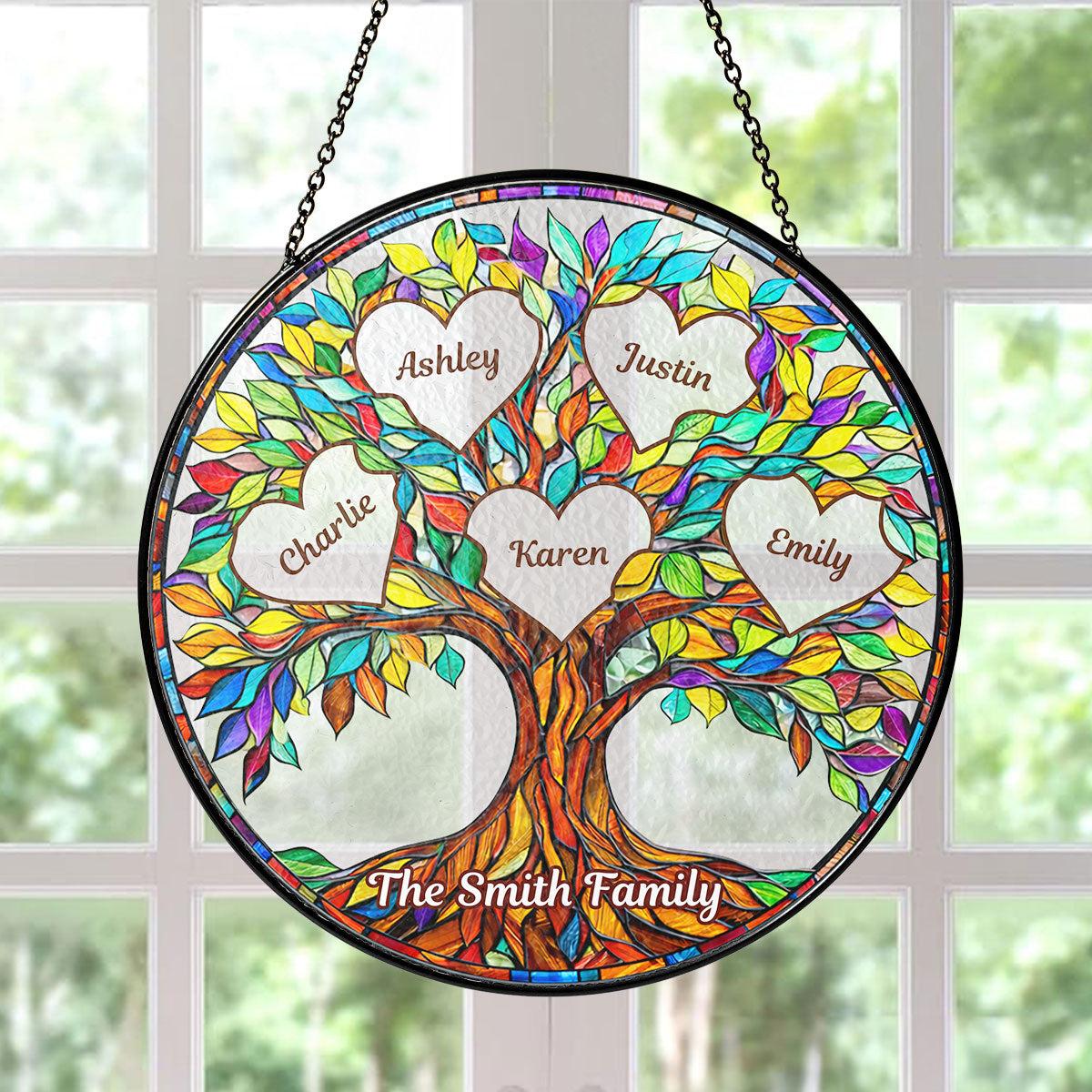 Personalized Tree of Life Suncatcher | Custom Print on Demand, Factory Direct - Custom Stained Glass Suncatcher Wholesale | MCDFL