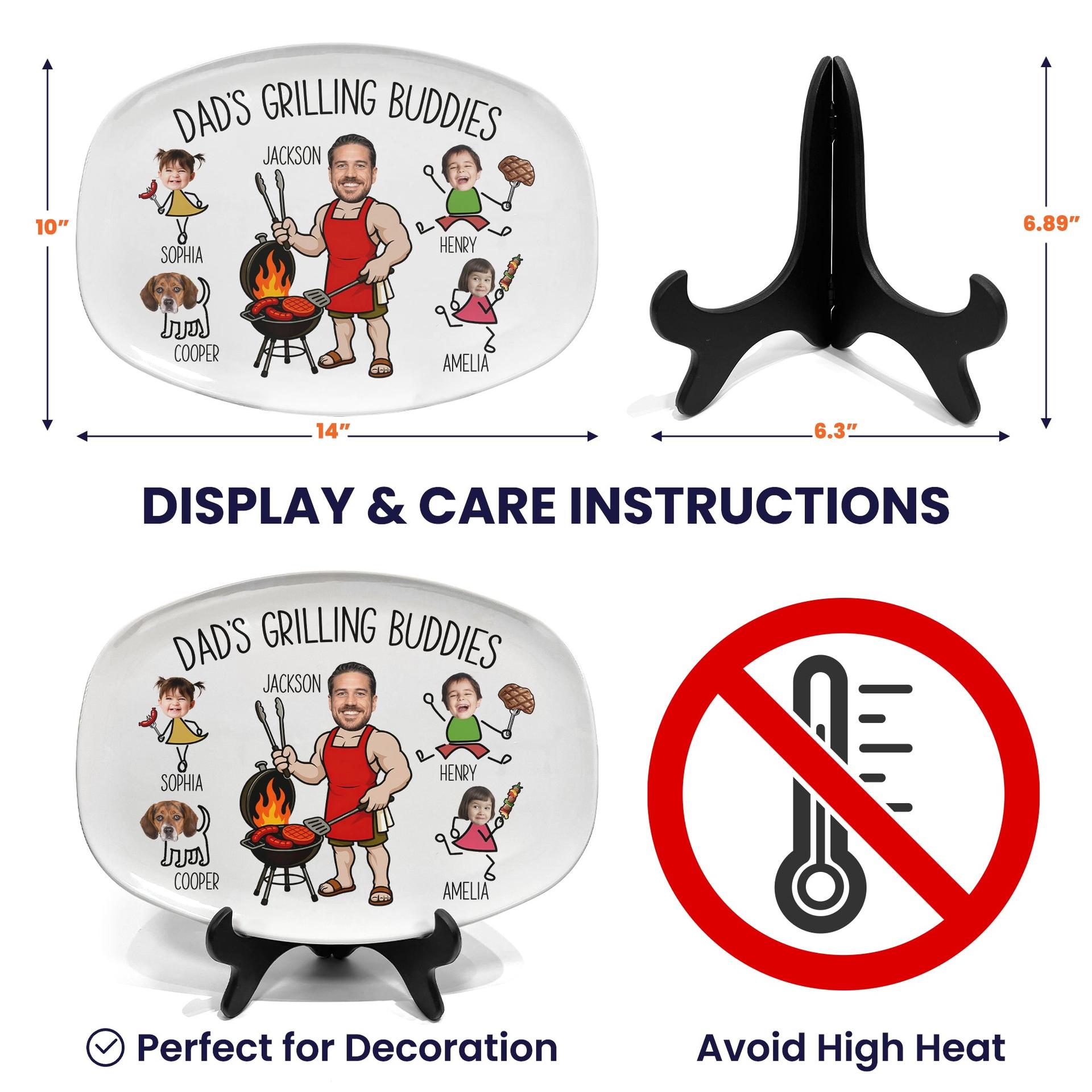Custom BBQ Skewer Platter for Dad | White-Label, 1-Piece Minimum gallery thumbnail - Platter