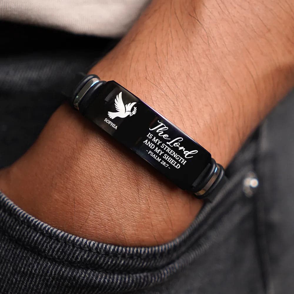 Faith-Based Personalized Engraved Bracelet | No Minimum Order, Blind Dropshipping - Engraved Bracelet Detail | Wholesale POD Supplier | MCDFL