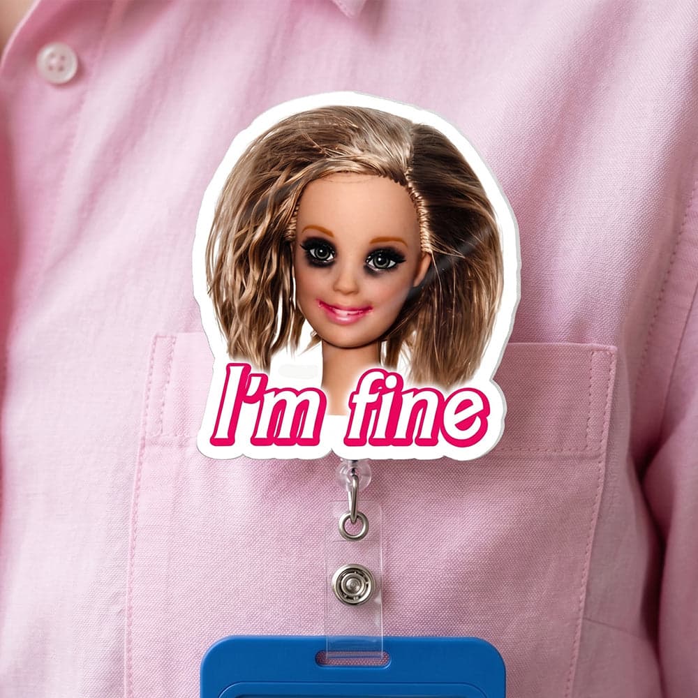 Custom Funny Doll Acrylic Badge Reel for Nurses | POD Dropship, MOQ 1 - Acrylic Badge Reel Detail | Wholesale POD Supplier | MCDFL
