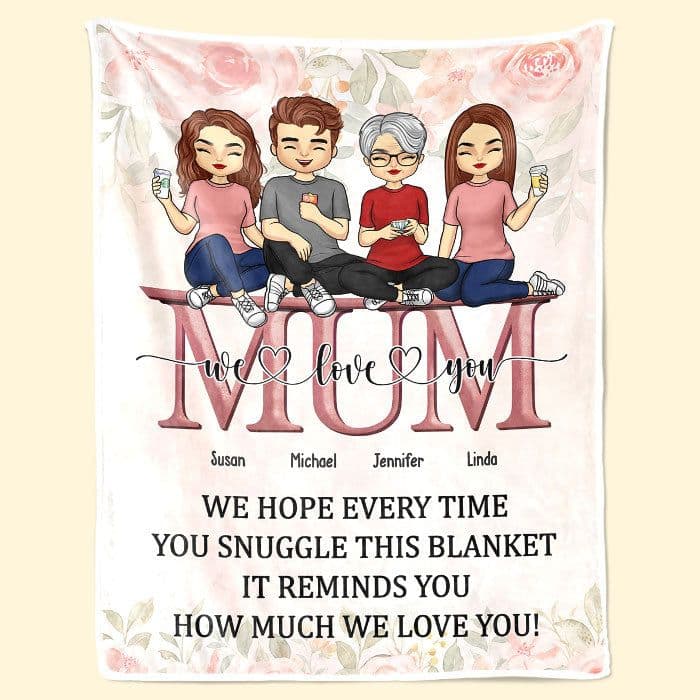 Personalized Fleece Blanket for Mother's Day | White-Label POD, 1-Piece Minimum gallery thumbnail - Blanket