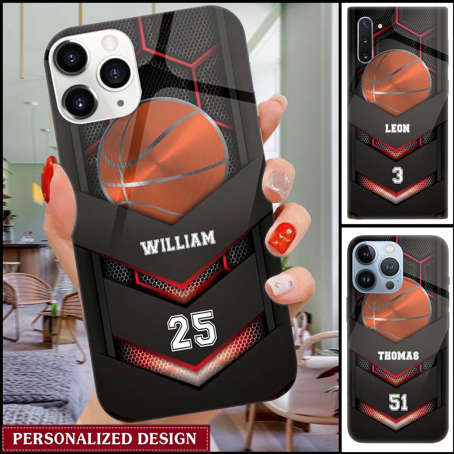 Personalized Basketball Glass Phone Case | White-Label POD, No Minimum Order - Acrylic Glass Phone Case Detail | Wholesale POD Supplier | MCDFL