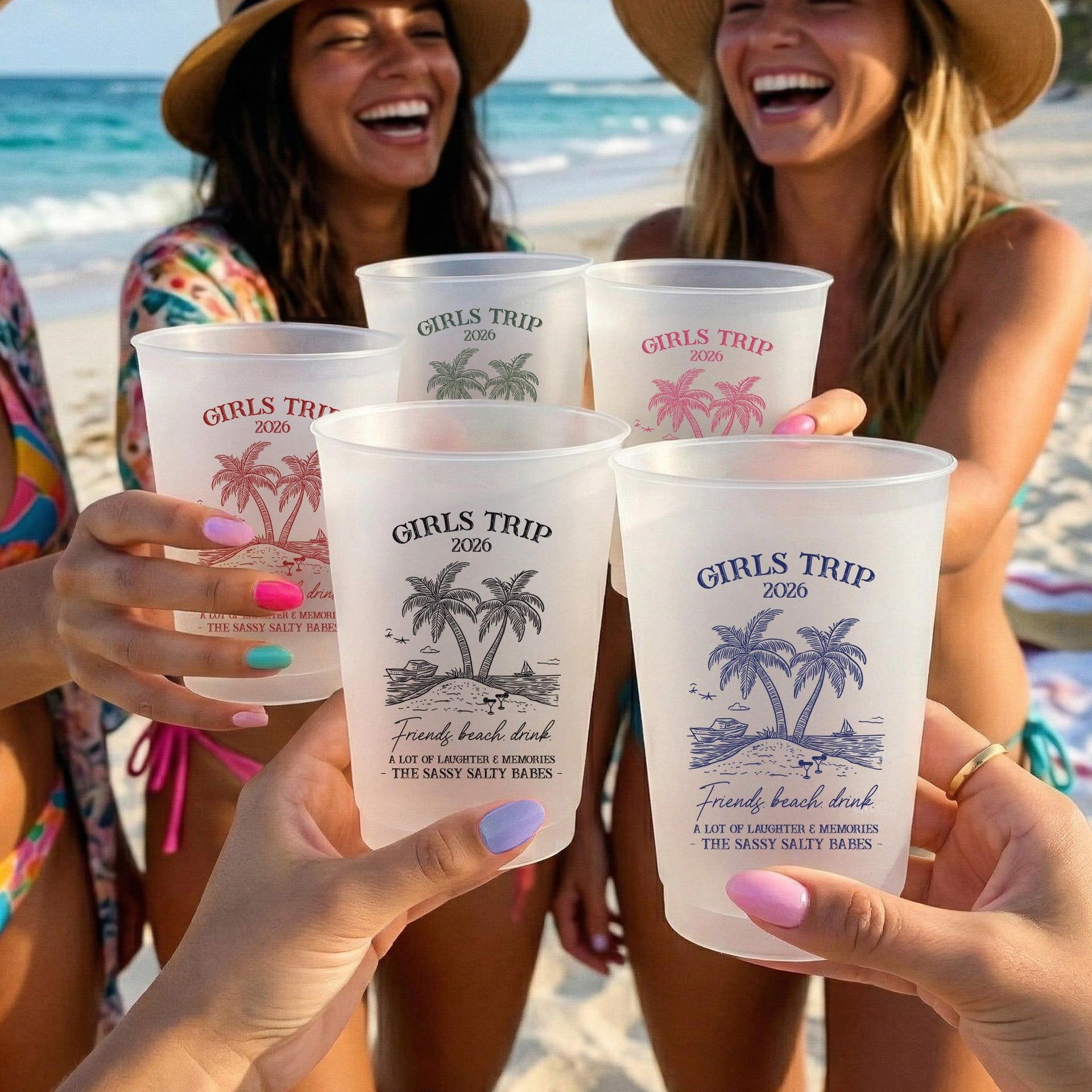 Girls Trip Summer Cups | Custom Print POD, Factory Direct MOQ 1 - Custom Frosted Cups High Quality View | MCDFL