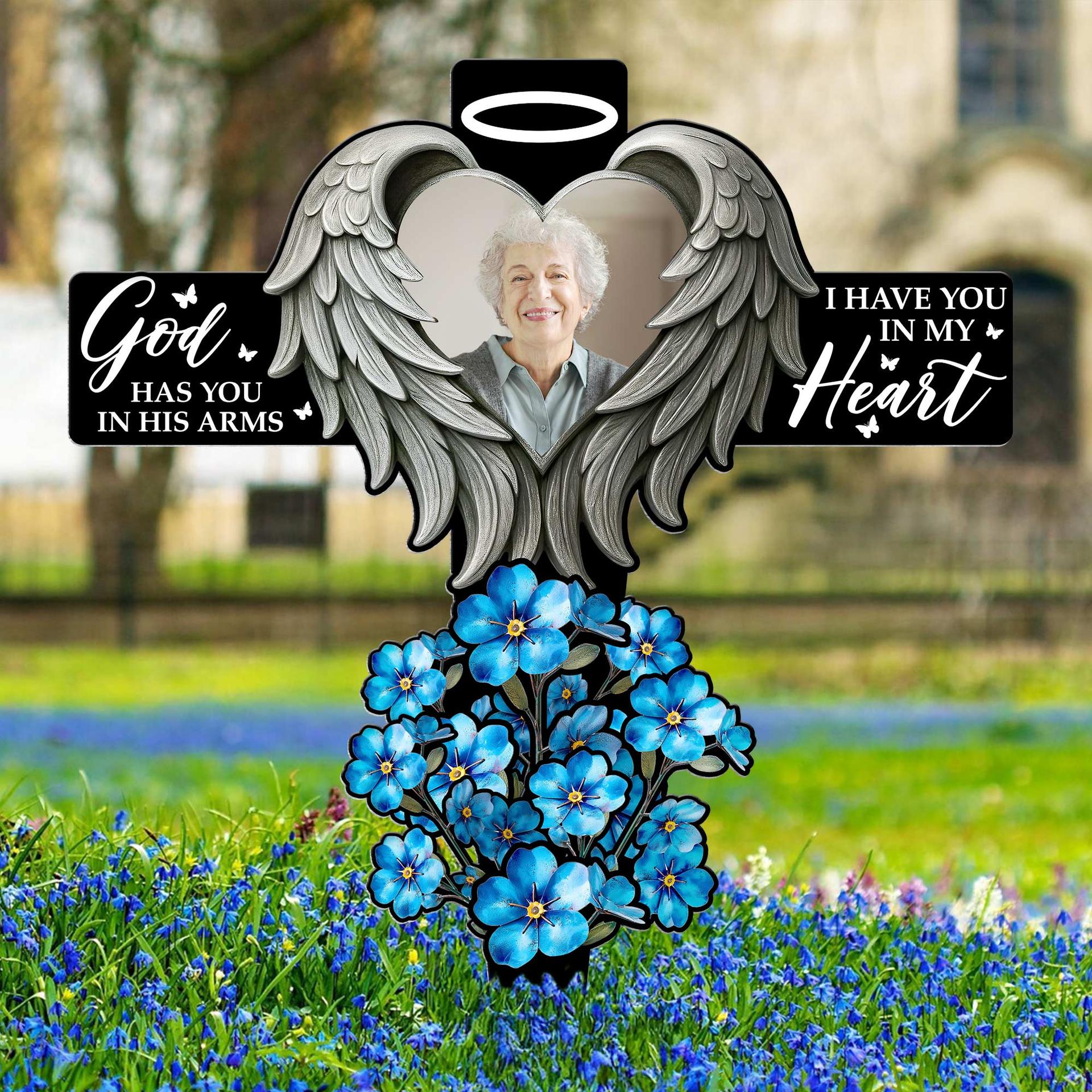 Personalized Memorial Photo Garden Stake | White-Label POD, MOQ 1