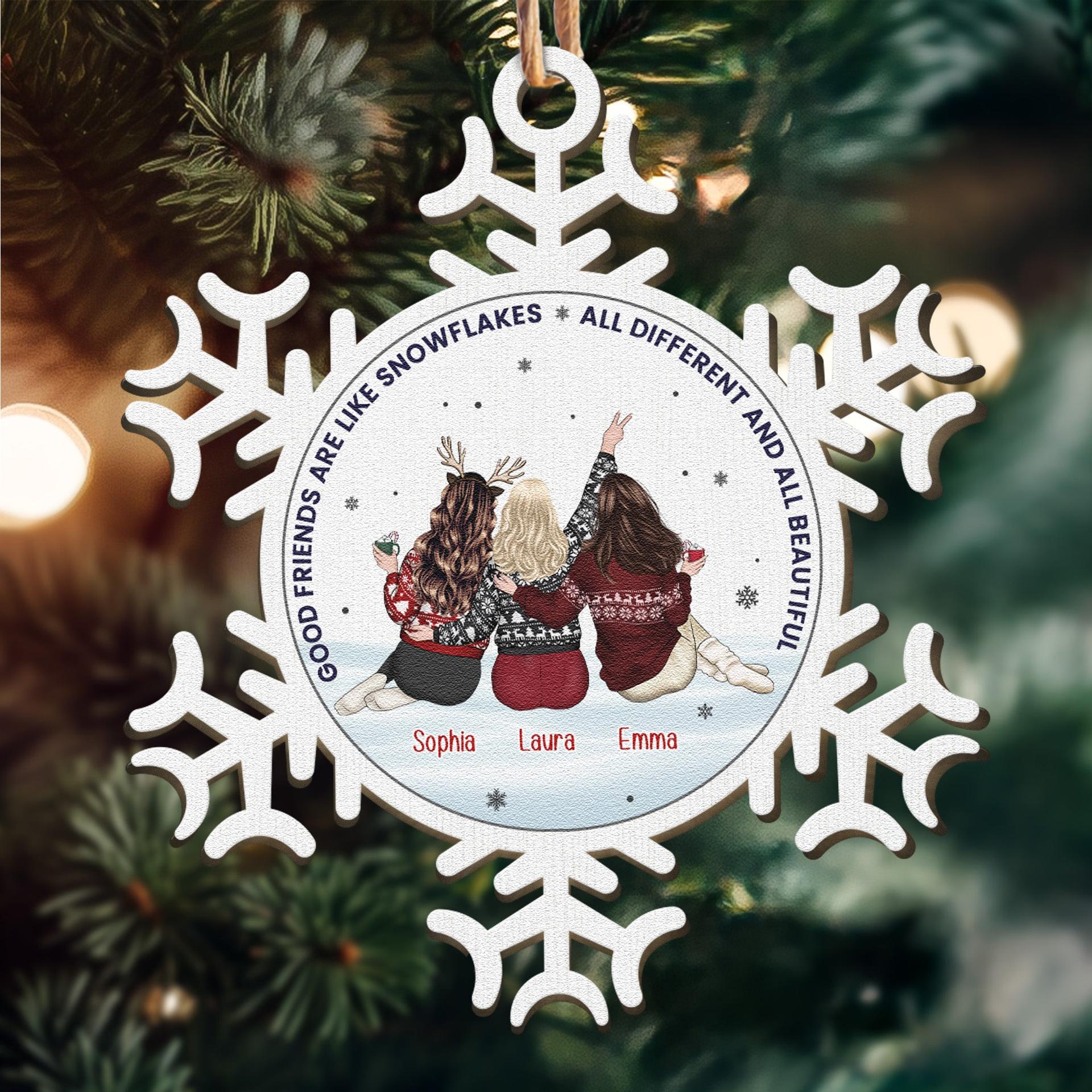 Personalized Snowflake Wooden Ornament | White-Label, 1-Piece Minimum - Wooden Ornament Detail | Wholesale POD Supplier | MCDFL