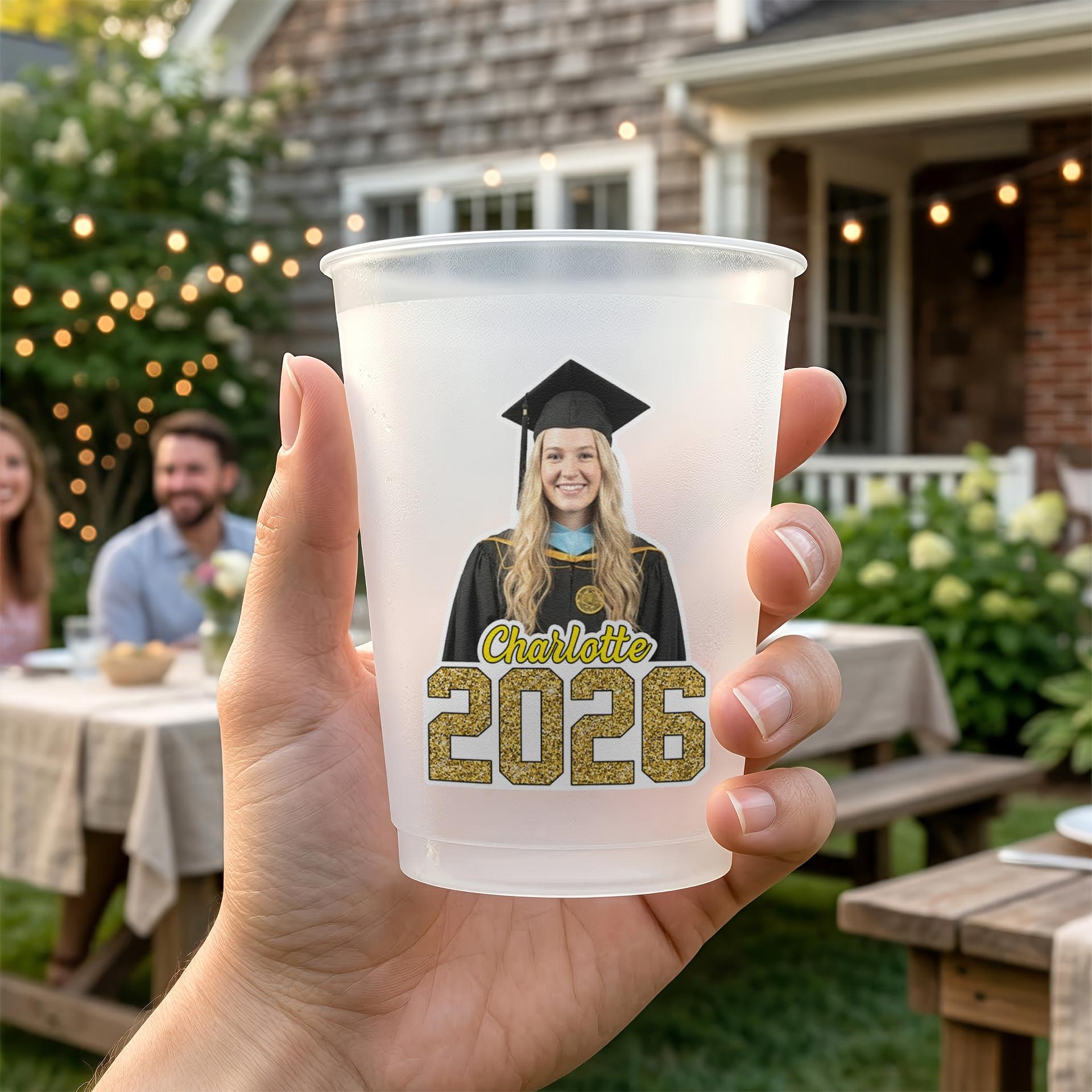 Personalized Graduation Cups with Face Photo | White-Label POD, 1-Piece Minimum - Cup Detail | Wholesale POD Supplier | MCDFL