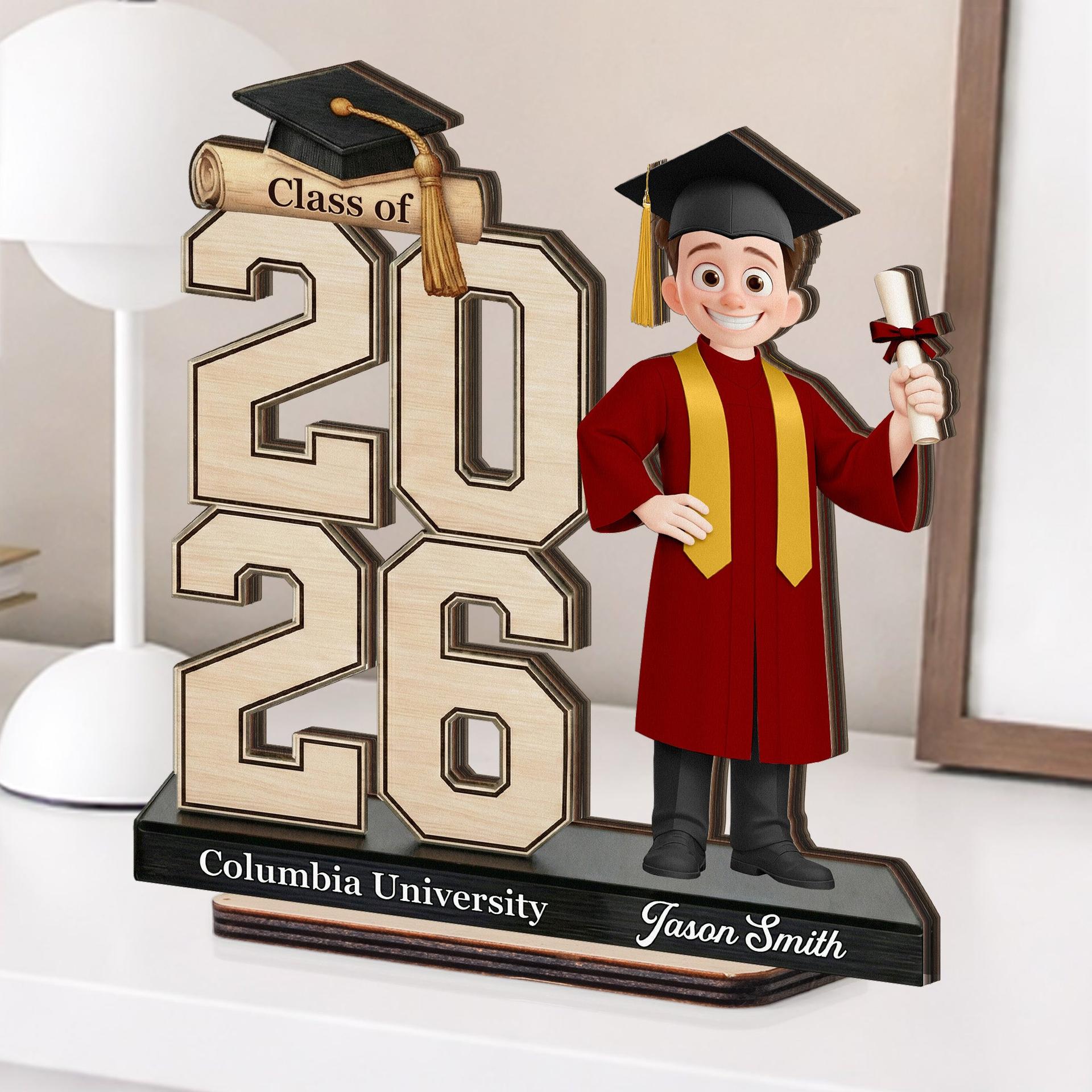 Personalized Graduation Wood Plaque | White-Label, 1-Piece Minimum - Wood Plaque Detail | Wholesale POD Supplier | MCDFL