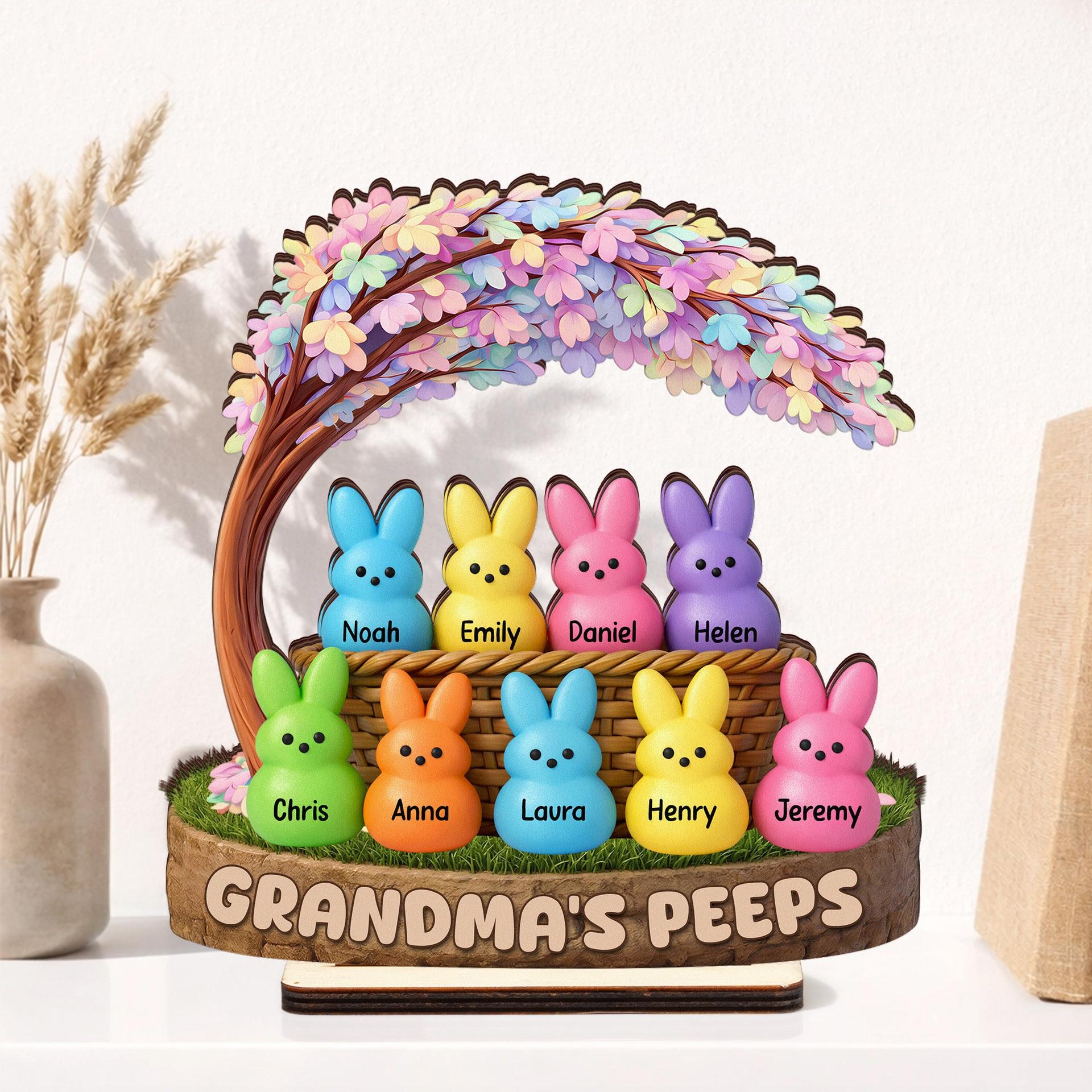 Personalized Grandma's Peeps Easter Wood Plaque | 1-Piece Minimum, Blind Dropship - Custom Wood Plaque Wholesale | MCDFL