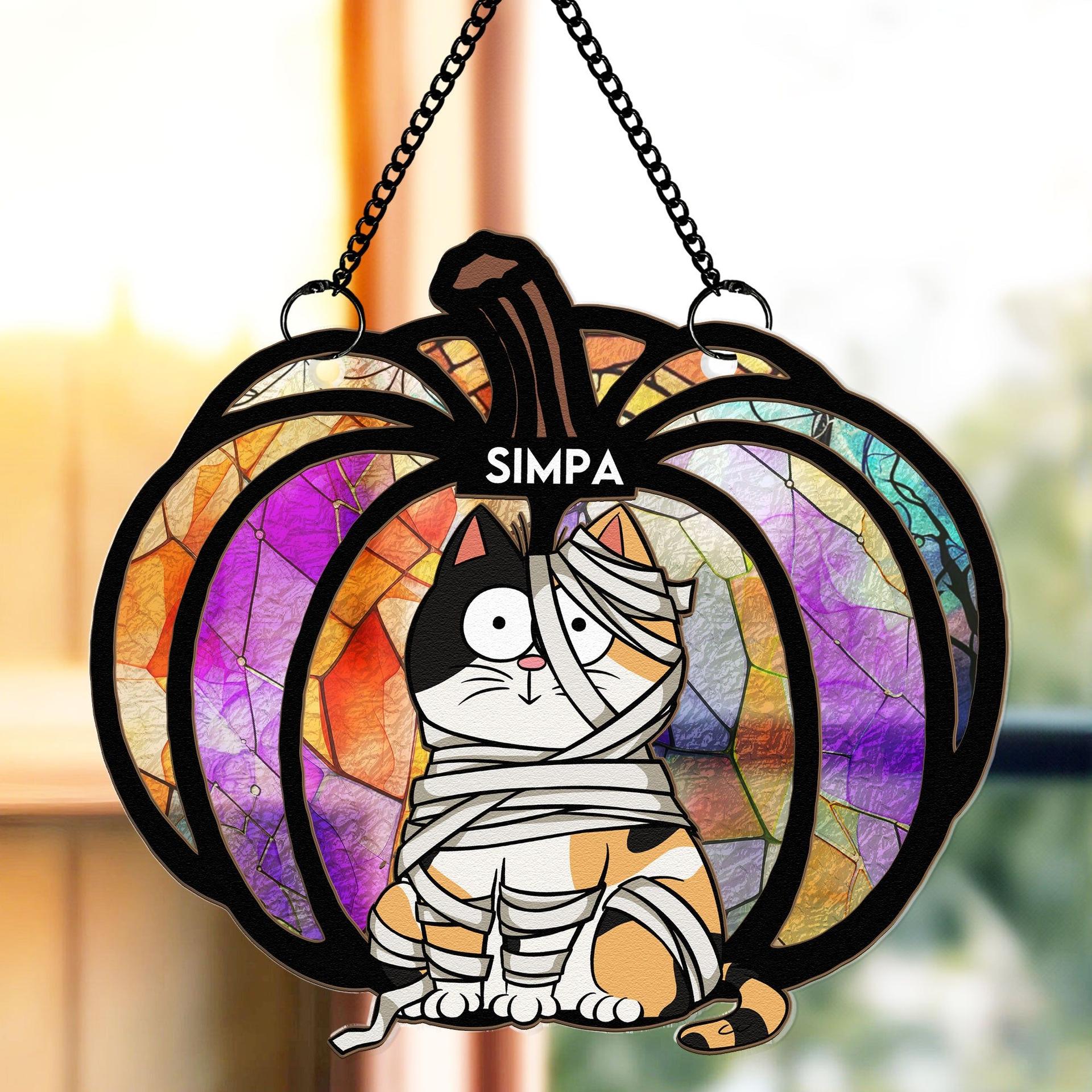 Personalized Halloween Pet Suncatcher | Custom Print, MOQ 1, Factory Direct - Suncatcher Ornament Detail | Wholesale POD Supplier | MCDFL