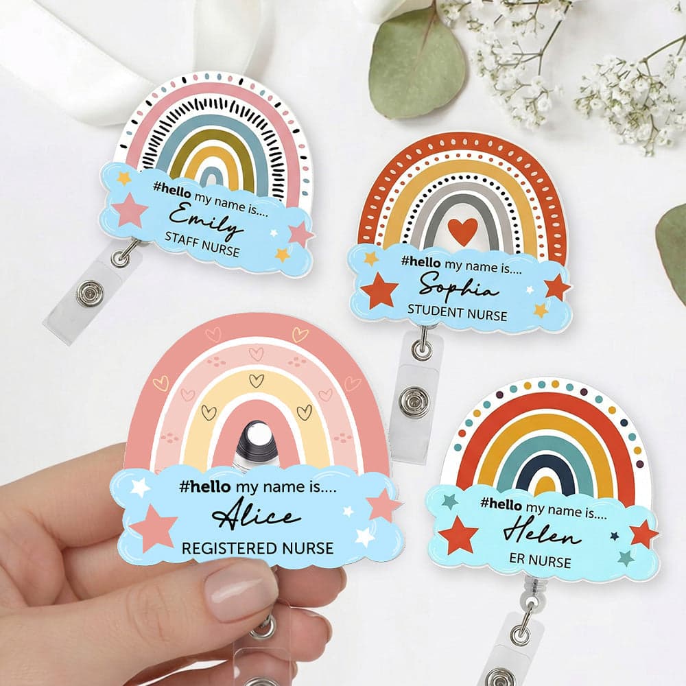 Personalized Acrylic Badge Reel for Nurses | Custom Print POD, MOQ 1 - Custom Acrylic Badge Reel Wholesale | MCDFL