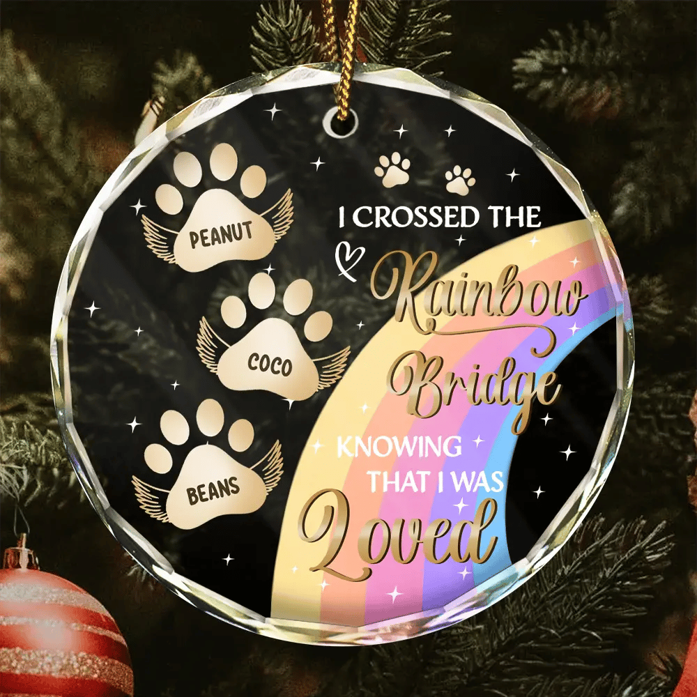 Personalized Pet Memorial Glass Ornament | White-Label, MOQ 1 - Custom Glass Ornament Wholesale | POD Dropship Supplier | MCDFL