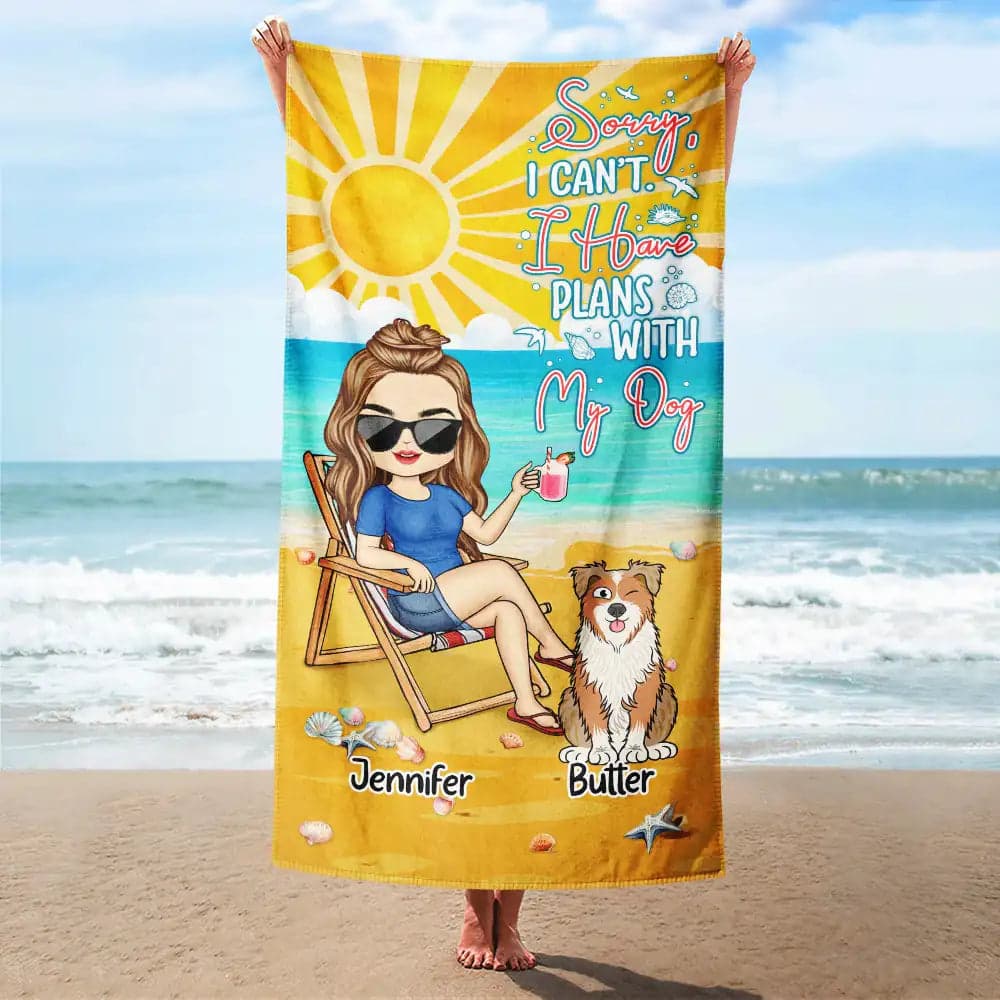 Custom Dog Mom Beach Towel | Factory Direct, Photo Print on Demand - Custom Beach Towel Wholesale | MCDFL
