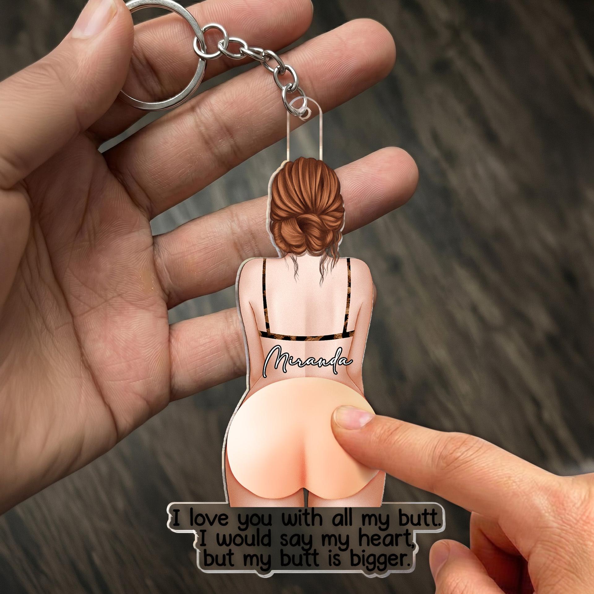 Funny Personalized Keychain for Couples | Factory Direct, MOQ 1, Dropship Ready - 3D Acrylic Squishy Detail | Wholesale POD Supplier | MCDFL