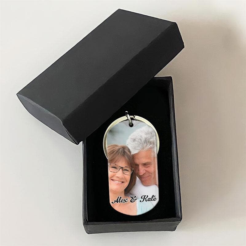 Custom Photo Memorial Keychain for Loss | 1-Piece Minimum, Blind Dropship - Steel Keychain Detail | Wholesale POD Supplier | MCDFL