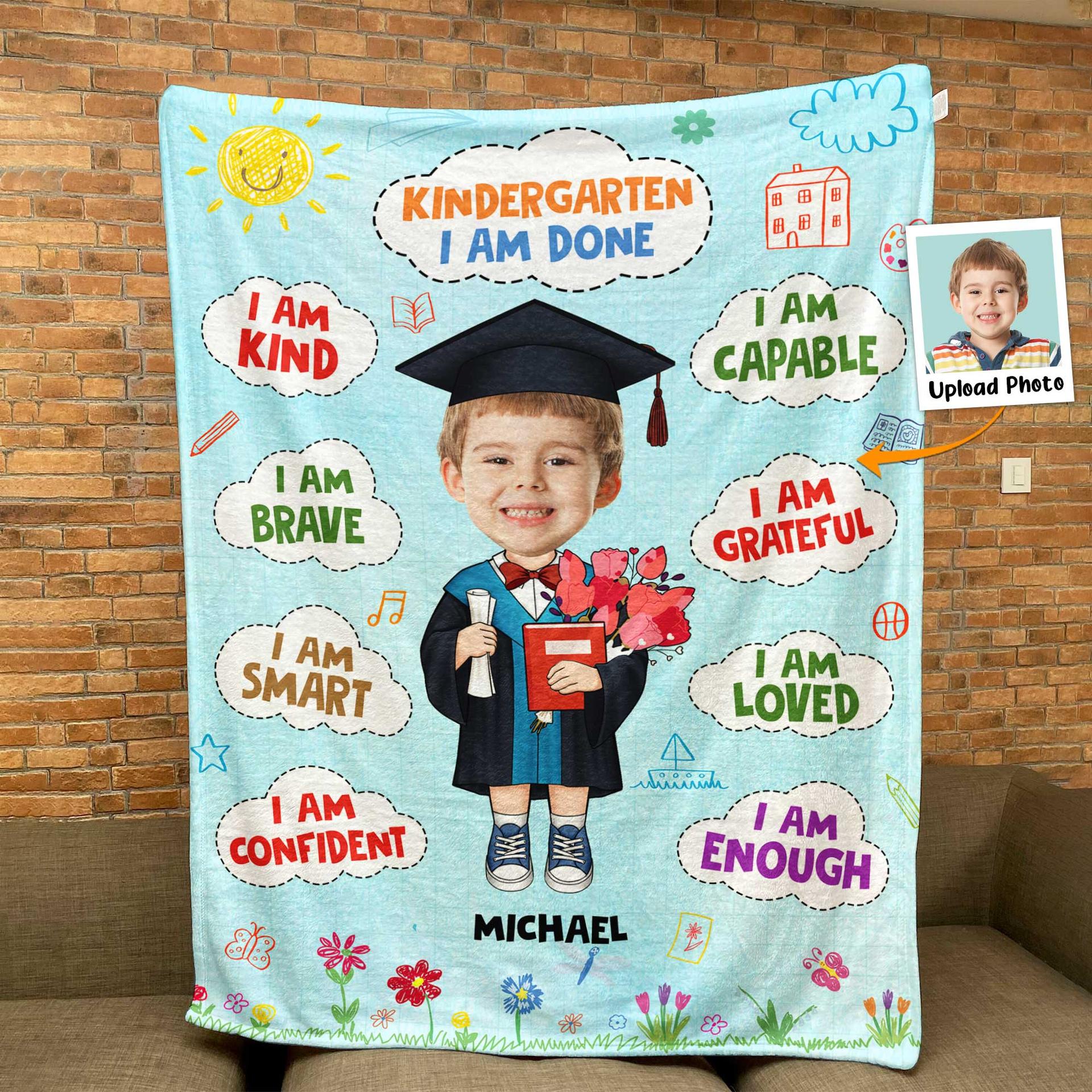 Graduation Photo Fleece Blanket for Kids | Custom Print on Demand, 1-Piece Minimum