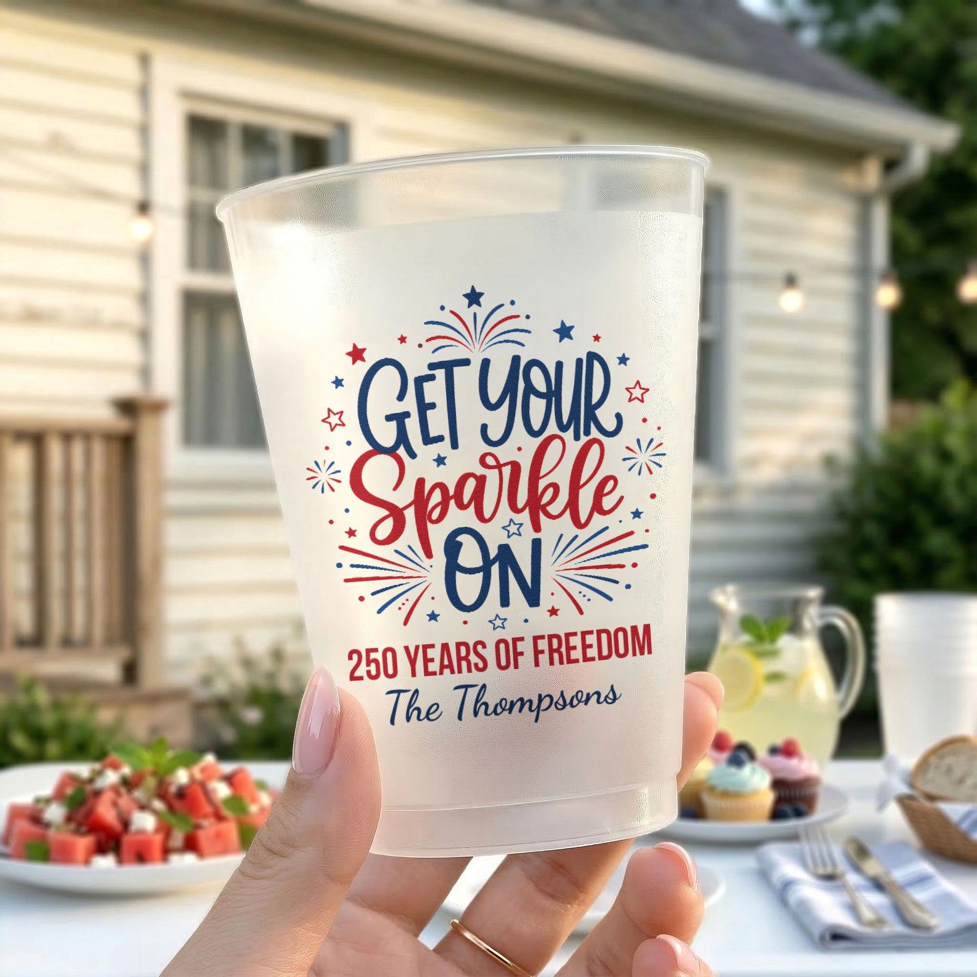 Personalized Patriotic Frosted Cups | Dropship Supplier, Custom Print, MOQ 1 gallery thumbnail - Frosted Cups