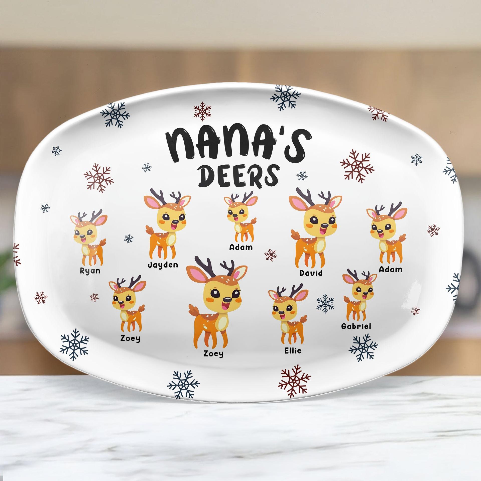 Personalized Deer Family Platter for Outdoor Dads | Blind Dropship, 1-Piece Minimum - Custom Platter Wholesale | POD Dropship Supplier | MCDFL