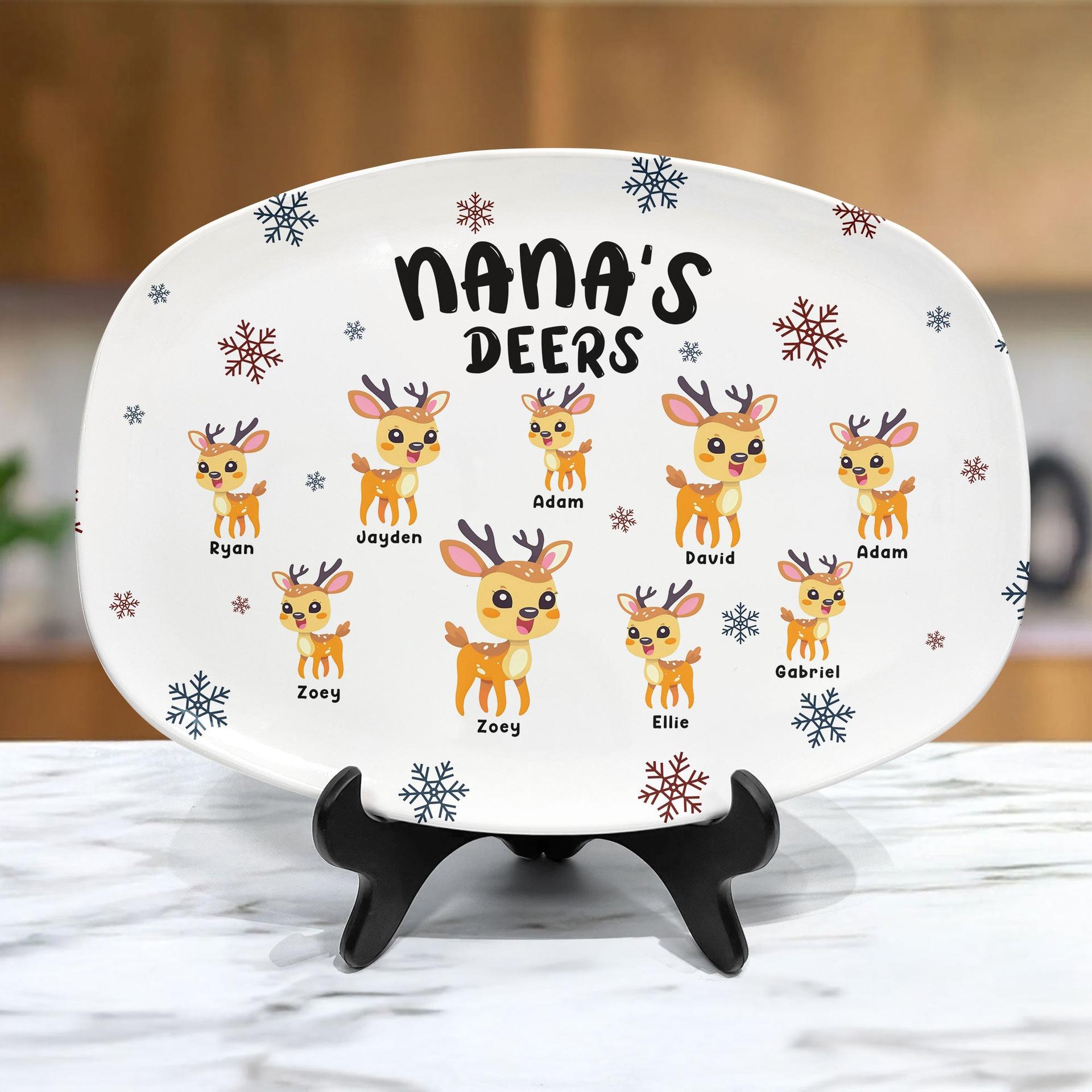 Personalized Deer Family Platter for Outdoor Dads | Blind Dropship, 1-Piece Minimum - Platter Detail | Wholesale POD Supplier | MCDFL