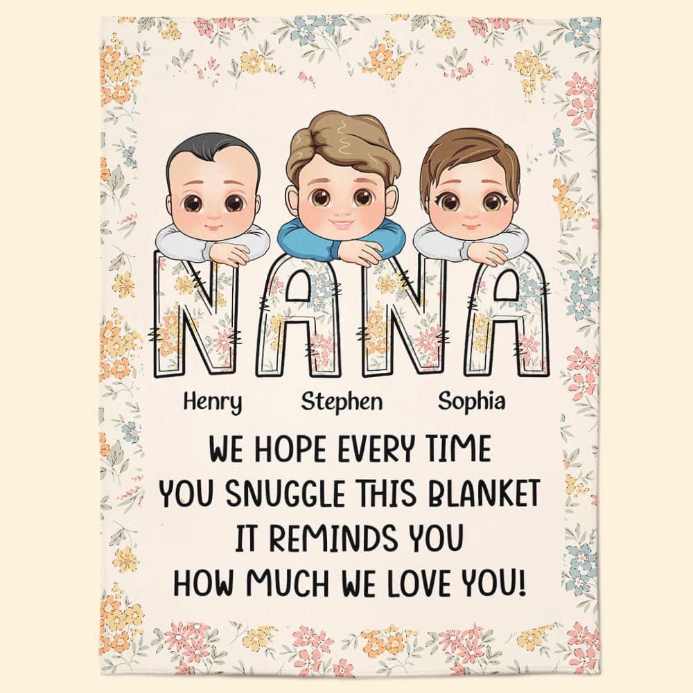 Custom Grandma Fleece Blanket for Mother's Day | Factory Direct, MOQ 1 - Blanket Detail | Wholesale POD Supplier | MCDFL