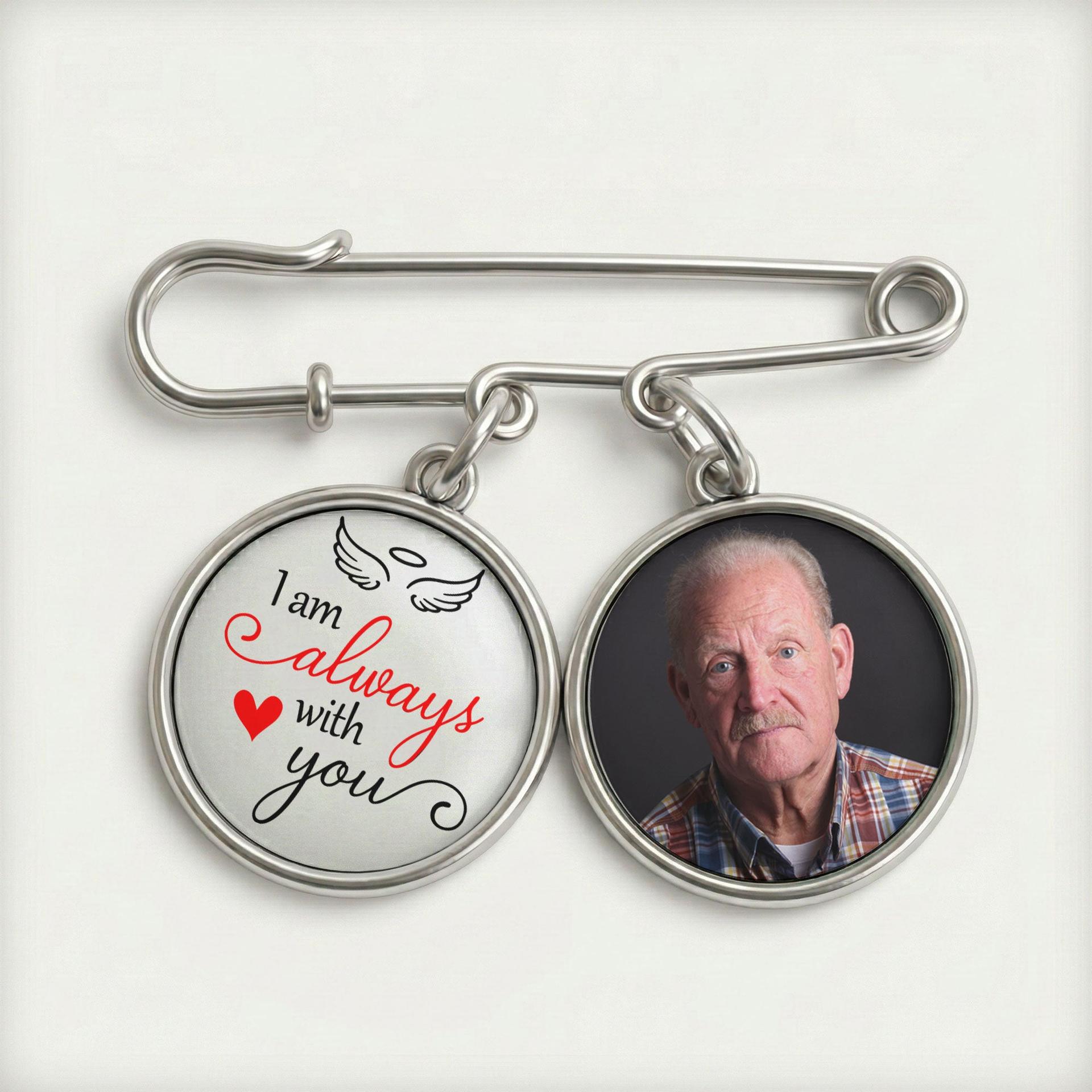 Memorial Photo Lapel Pin for Grief Gifts | Custom Print on Demand, 1-Piece Minimum - Lapel Pin Detail | Wholesale POD Supplier | MCDFL