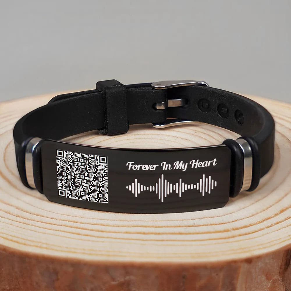 Memorial Voice Recording QR Bracelet | Custom Engraved, Factory Direct - Custom Engraved Bracelet Wholesale | POD Dropship Supplier | MCDFL