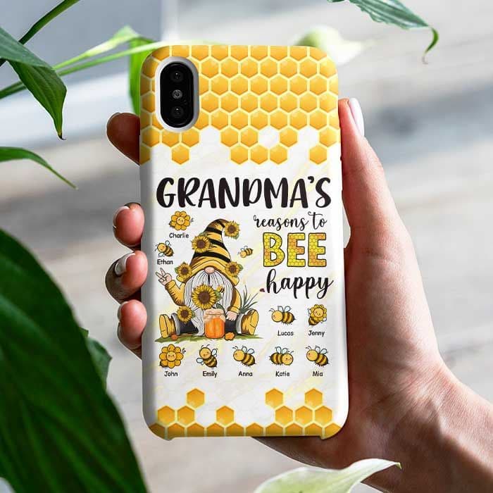 Personalized Bee Phone Case for Grandma | Custom Print, Factory Direct, MOQ 1