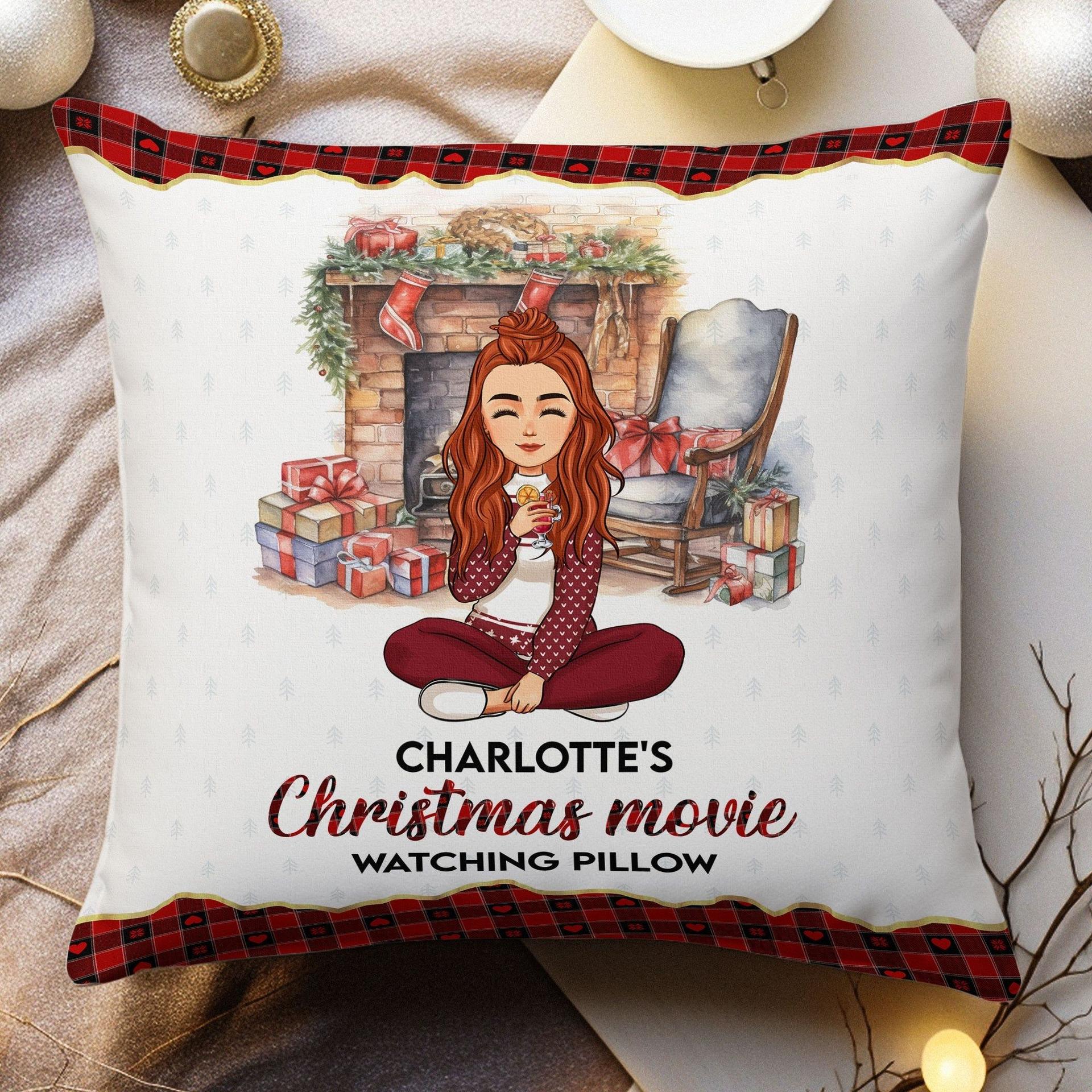 Custom Christmas Movie Watching Pillow | POD Dropship, MOQ 1 Factory Direct - Custom Square Pillow Wholesale | POD Dropship Supplier | MCDFL