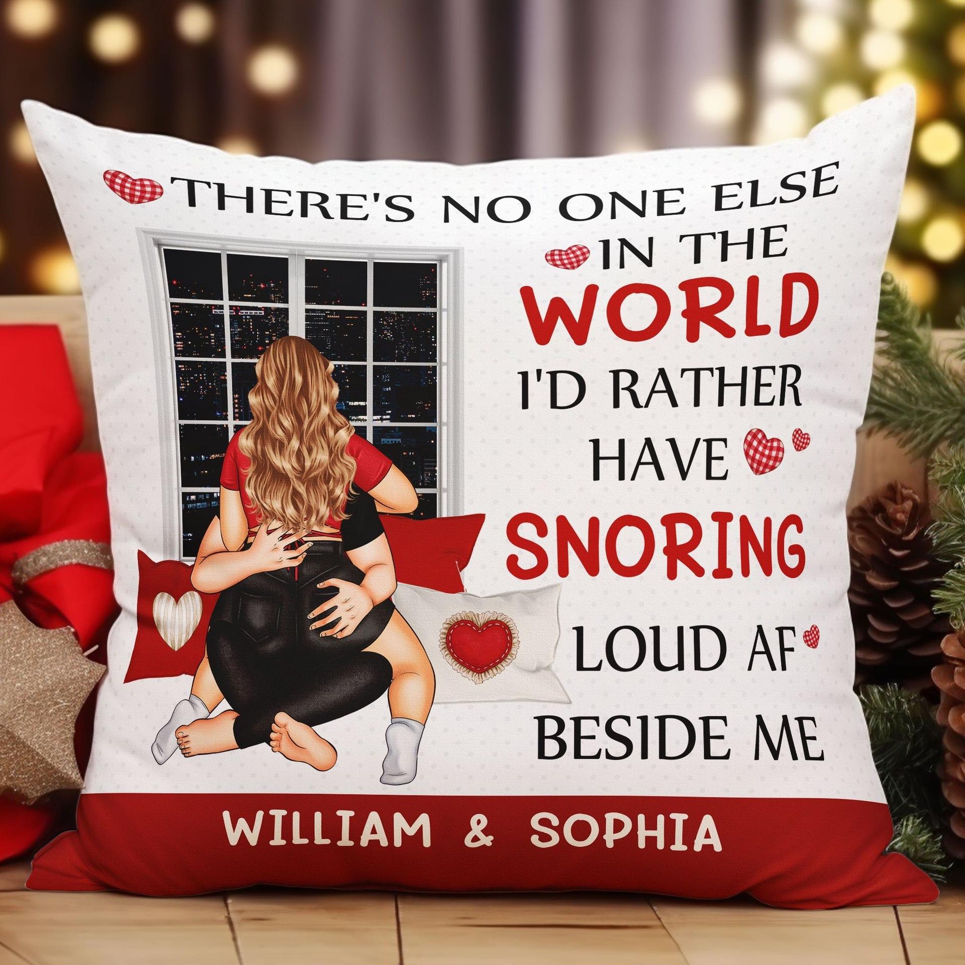 Snoring Loud AF Personalized Pillow | Print on Demand, No Minimum Order - Square Pillow Detail | Wholesale POD Supplier | MCDFL