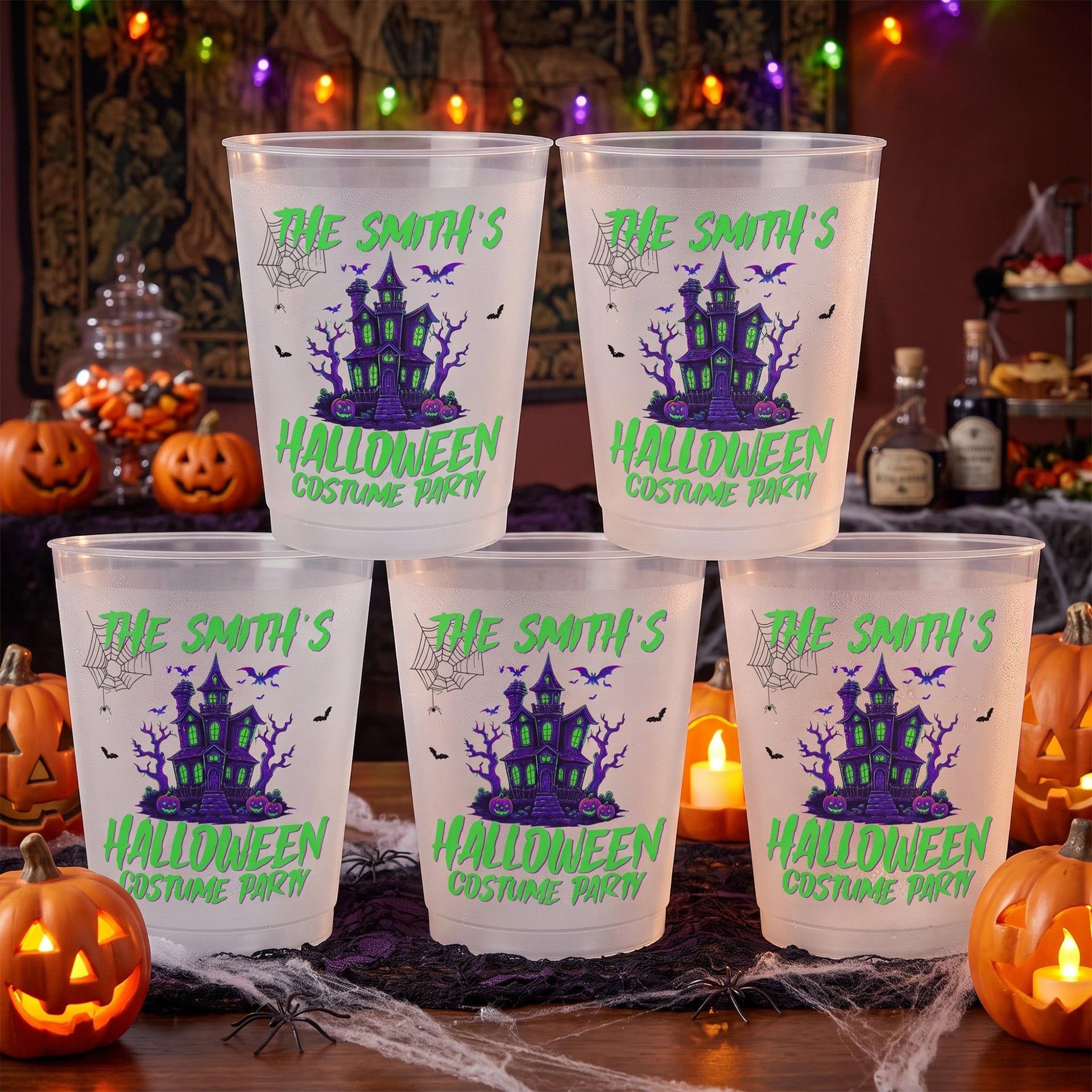 Personalized Halloween Family Party Frosted Cups | Custom POD, No Minimum - Custom Frosted Cups Wholesale | MCDFL
