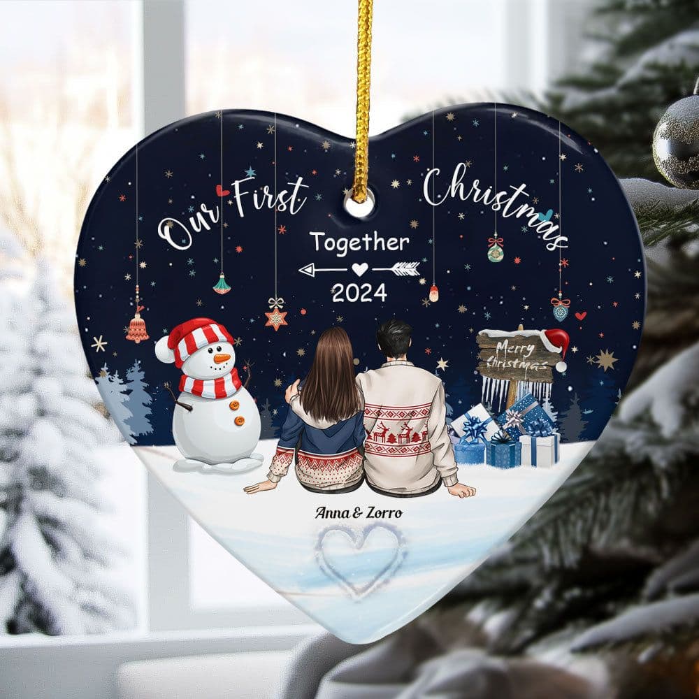 Personalized Heart Ceramic Ornament | Blind Dropship, No Minimum Order - Custom Ceramic Ornament Wholesale | POD Dropship Supplier | MCDFL