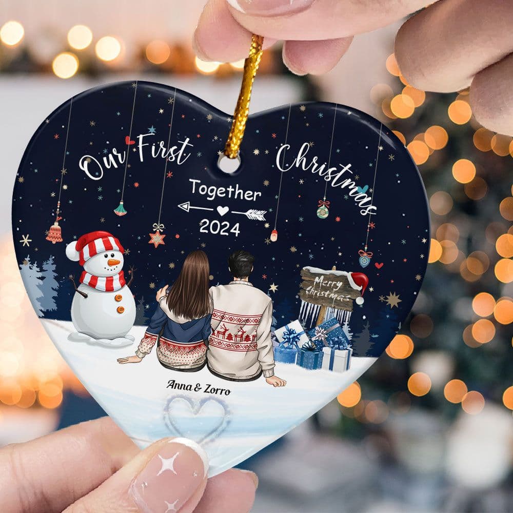Personalized Heart Ceramic Ornament | Blind Dropship, No Minimum Order - Ceramic Ornament Detail | Wholesale POD Supplier | MCDFL