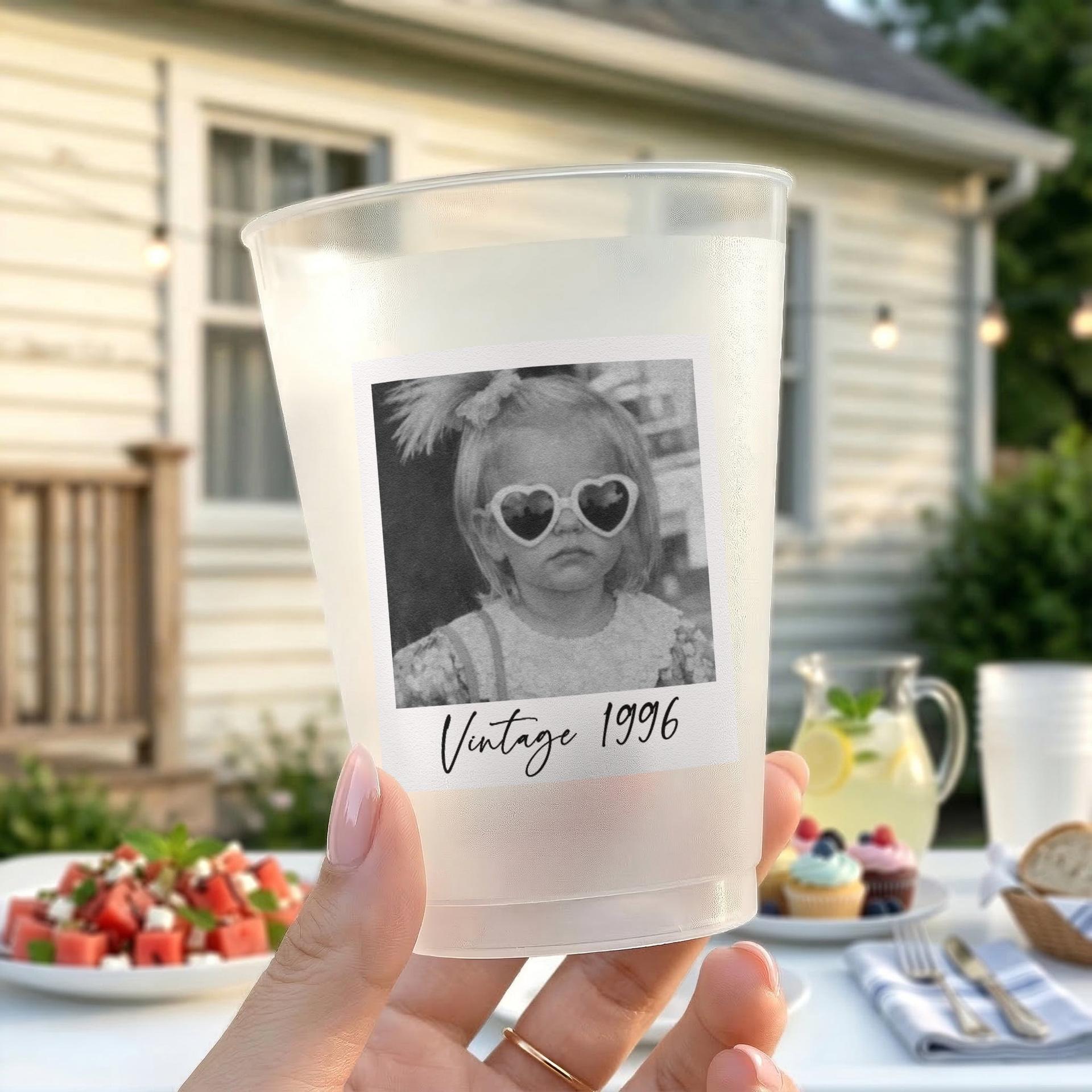 Custom Vintage Photo Party Cups | 1-Piece Minimum, Blind Dropshipping - Cup Detail | Wholesale POD Supplier | MCDFL