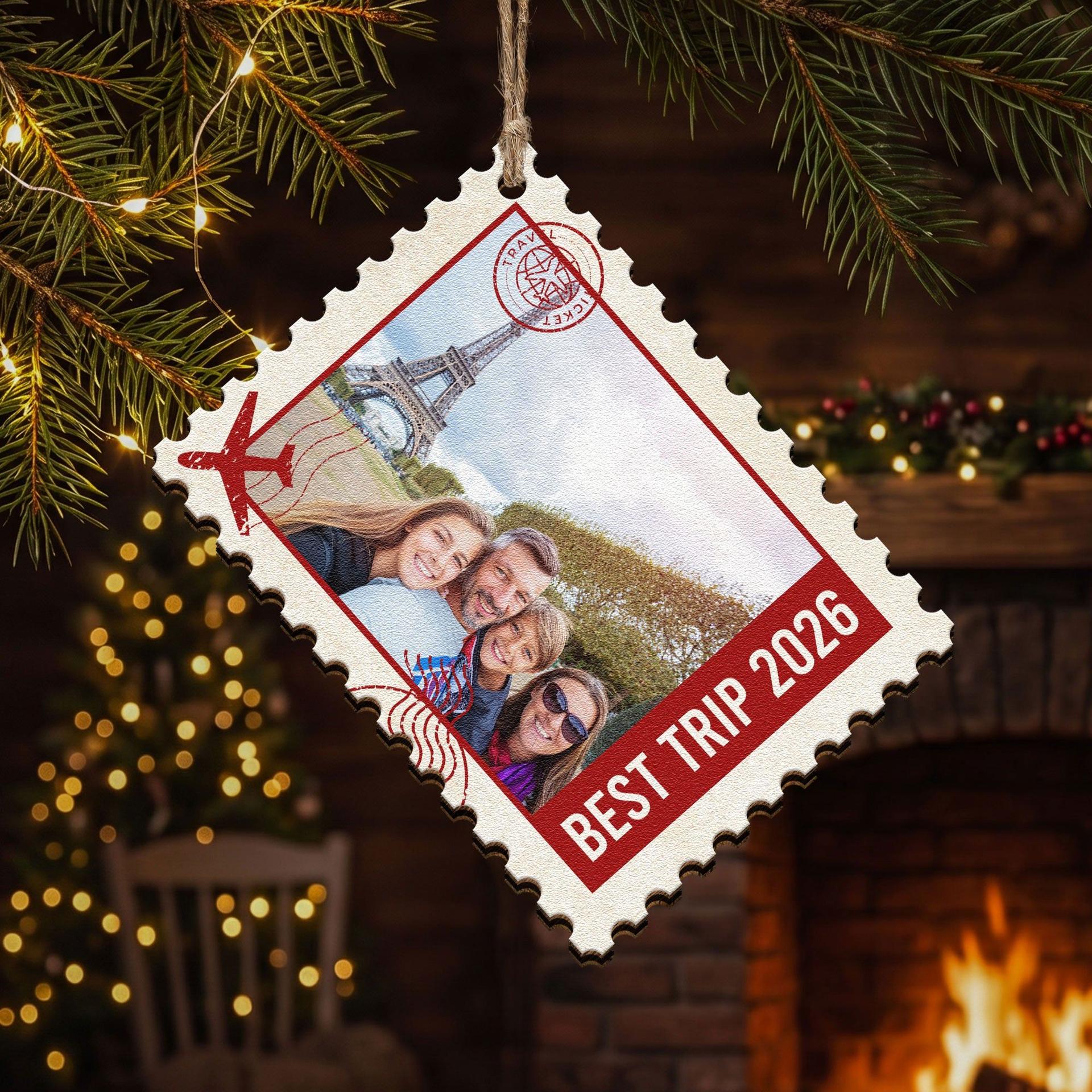 Postage Stamp Photo Ornament | Custom POD Dropship, MOQ 1 Factory Direct - Custom Wooden Ornament Wholesale | MCDFL