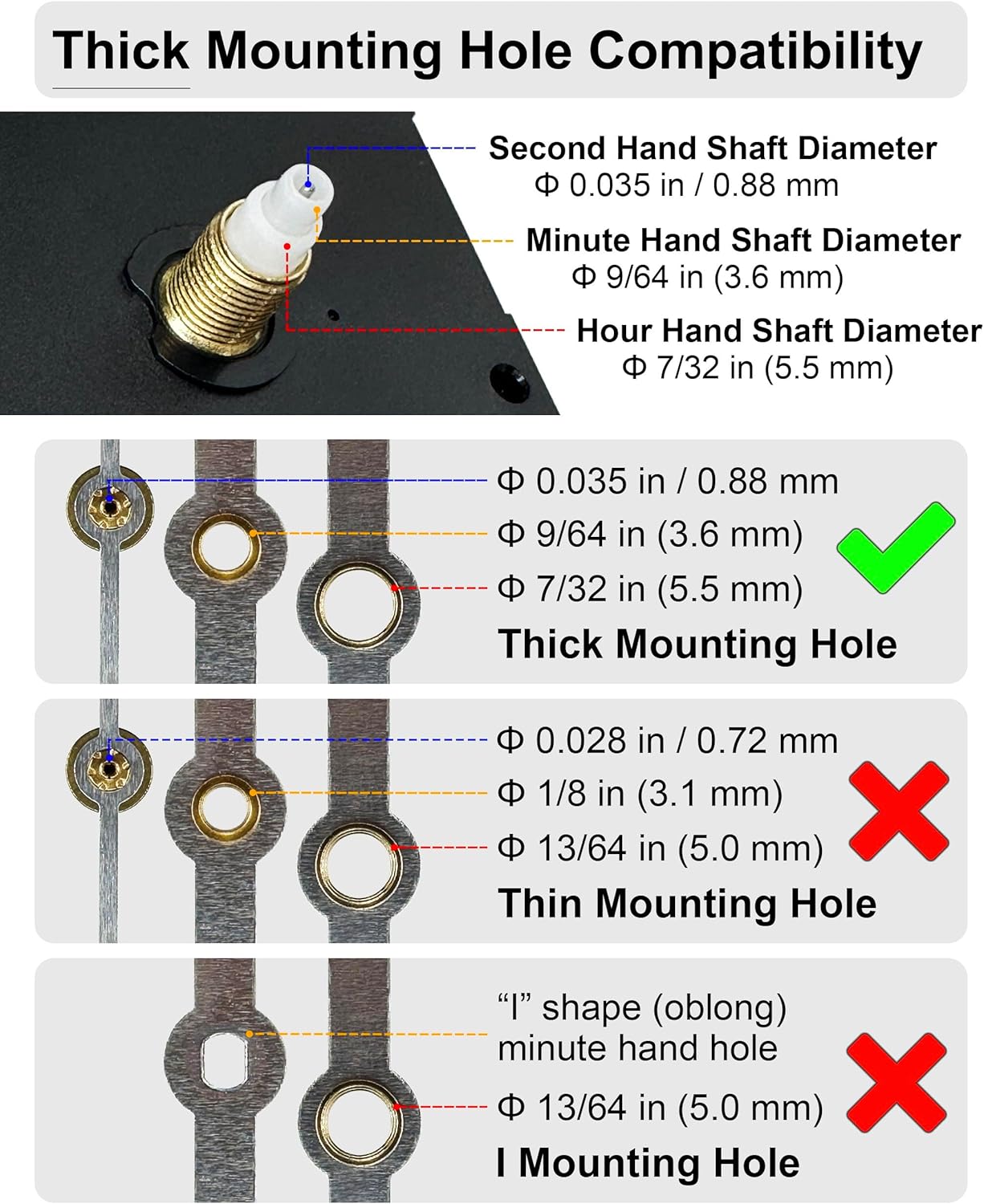 Silent Quartz Clock Movement Kit | Factory Direct, MOQ 1 - Clock Detail | Wholesale POD Supplier | MCDFL