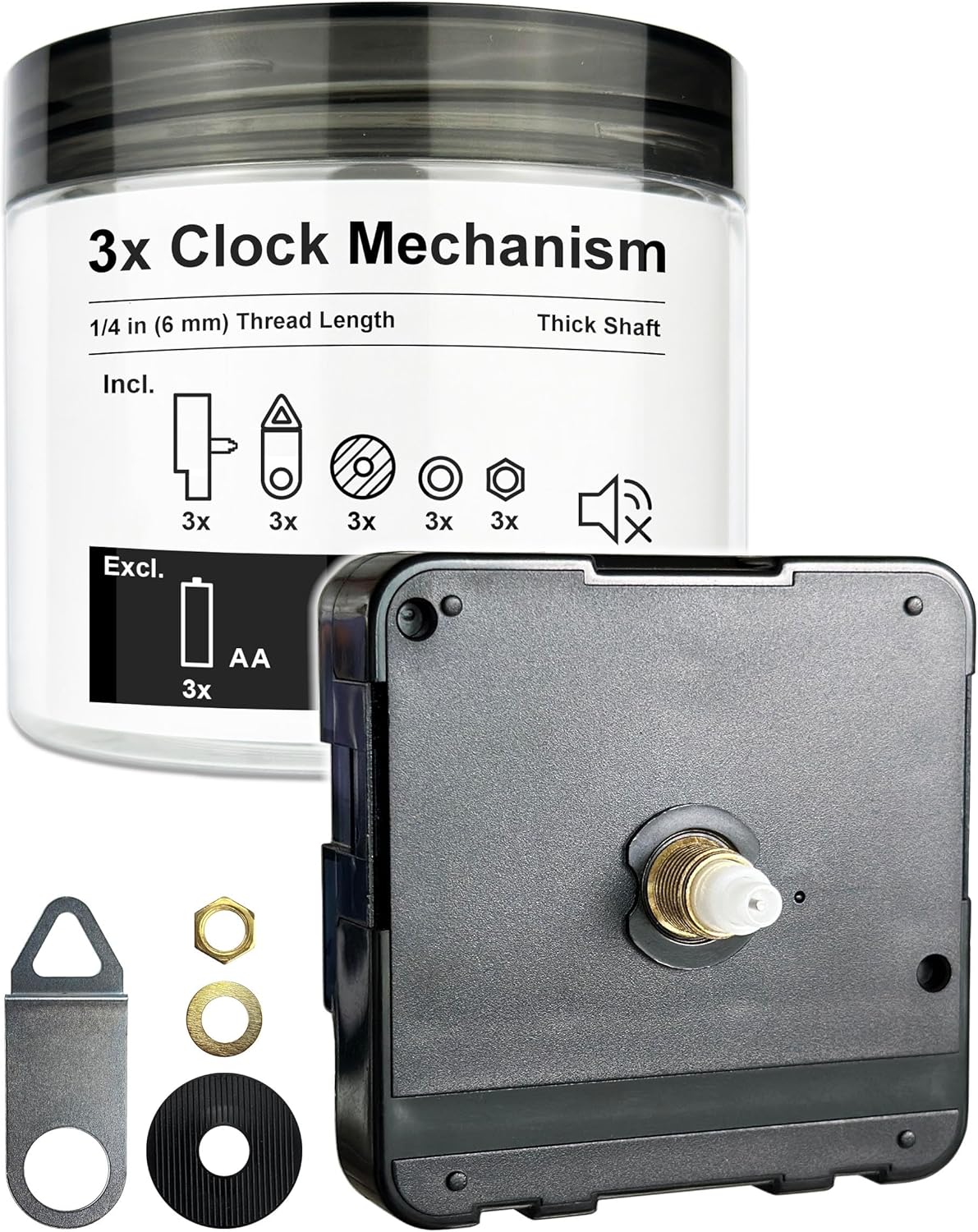 Silent Quartz Clock Movement Kit | Factory Direct, MOQ 1 - Custom Clock Wholesale | MCDFL