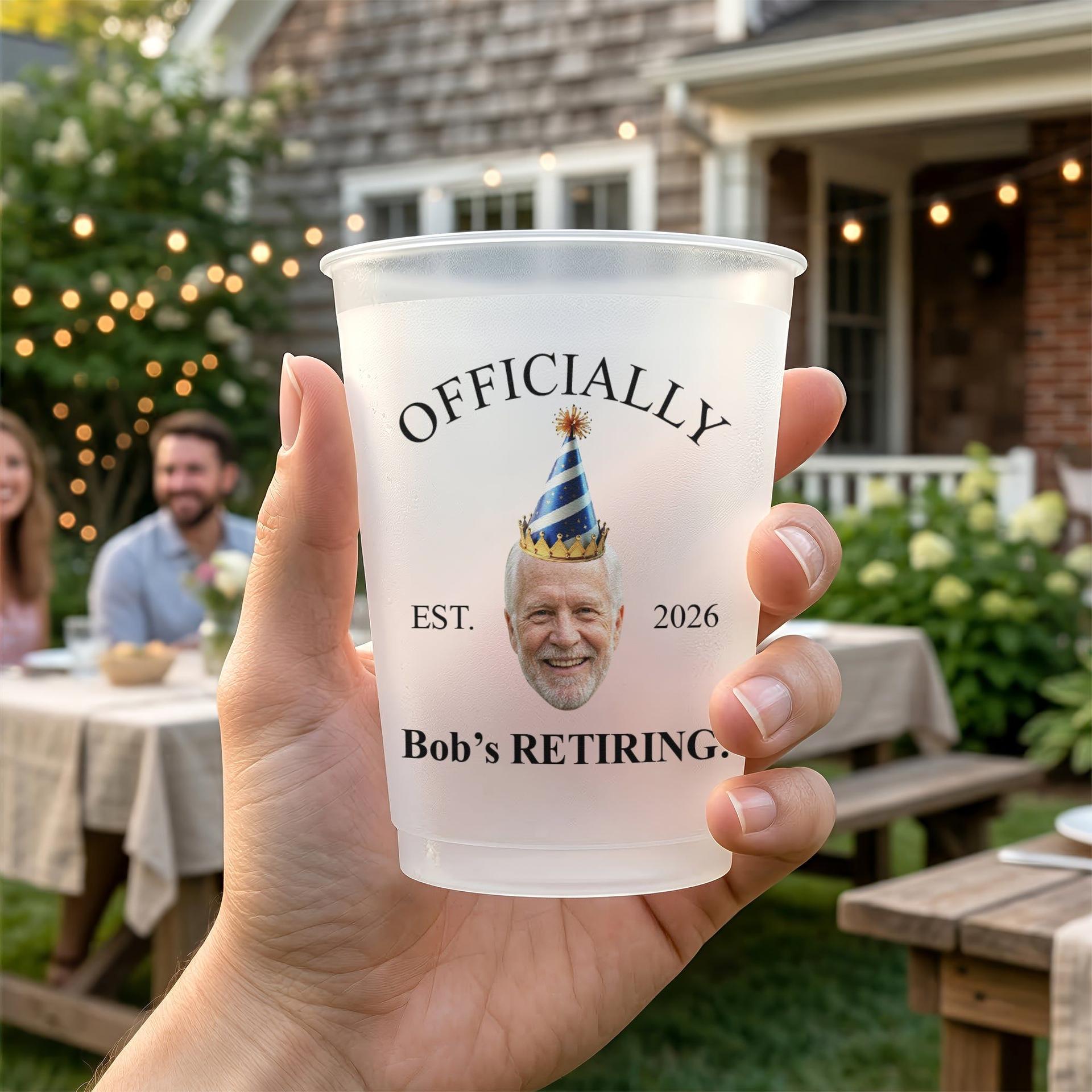 Retirement Party Cups for Coworkers | Custom POD, MOQ 1 Factory Direct gallery thumbnail - Frosted Cups