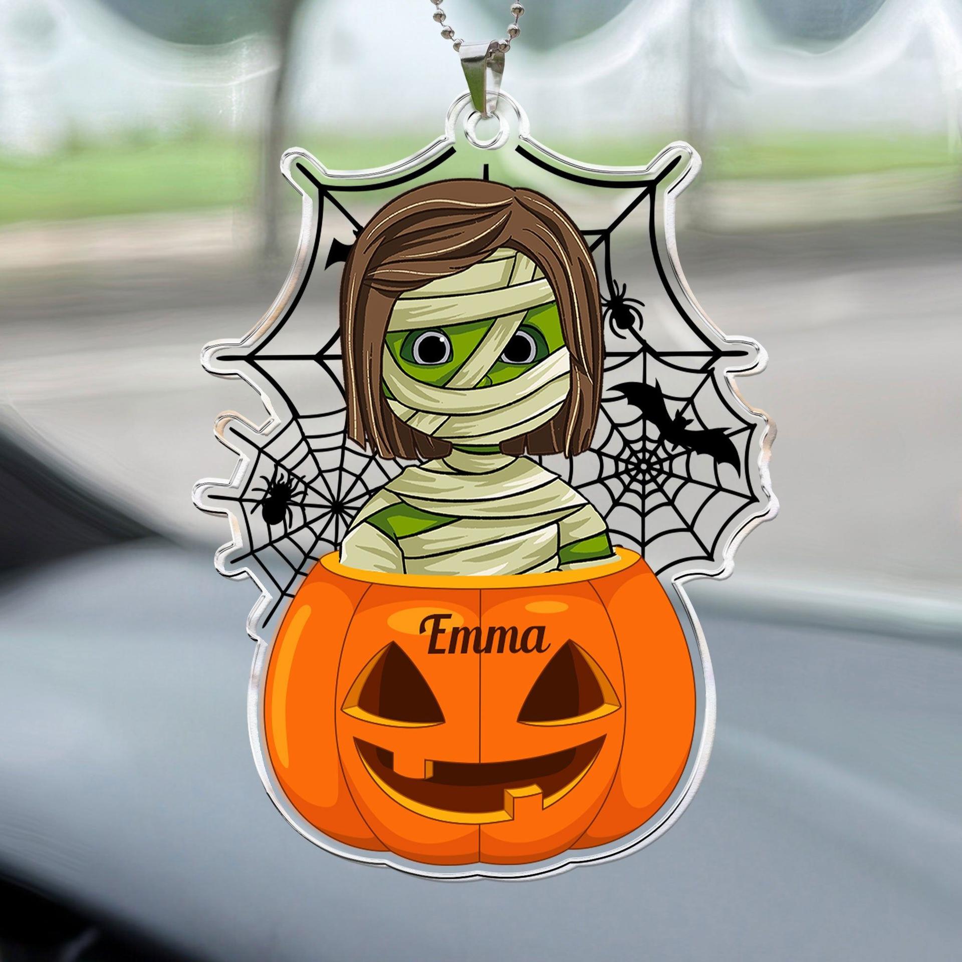 Personalized Halloween Rear View Mirror Charm | Acrylic Ornament POD MOQ 1 - Custom Acrylic Ornament Wholesale | MCDFL