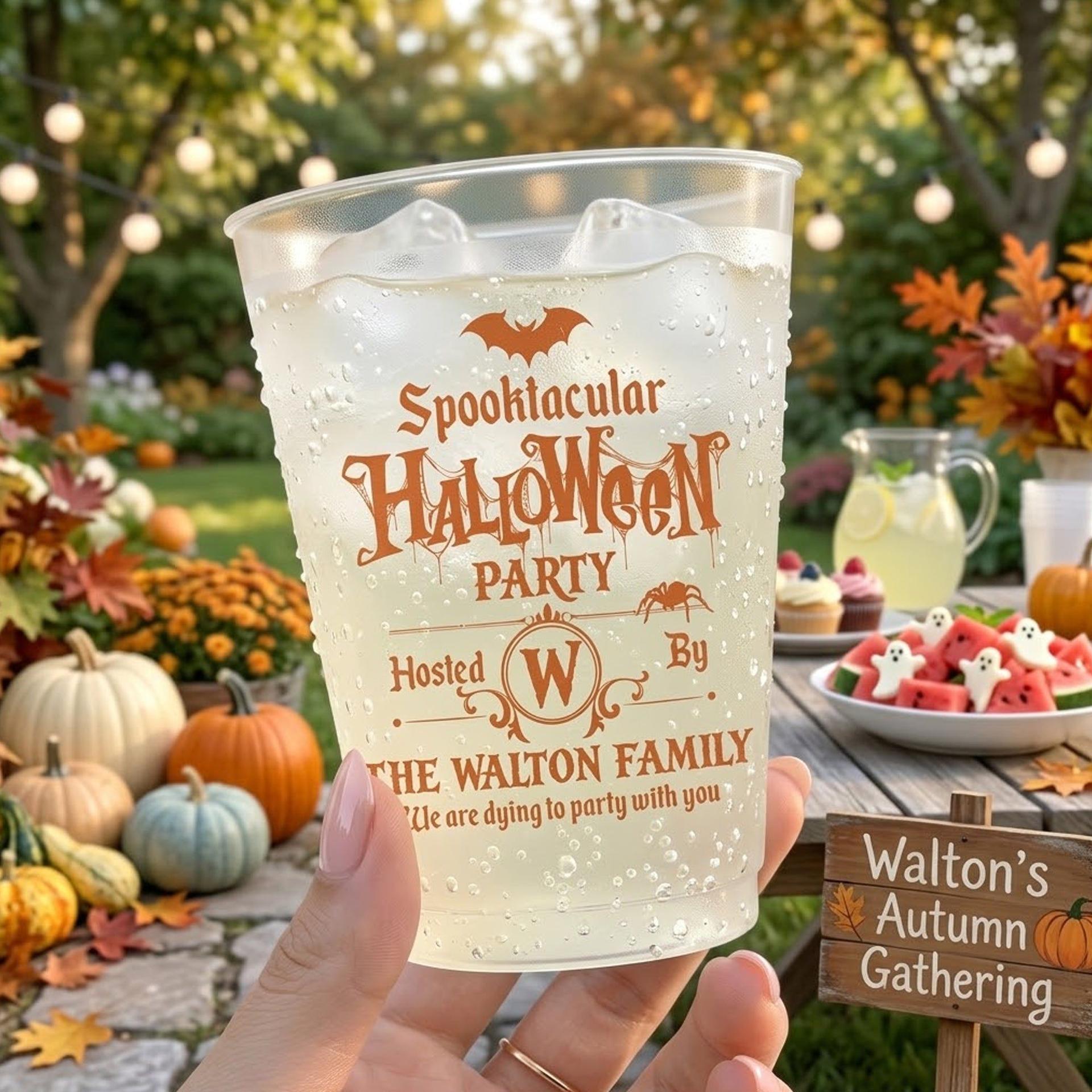 Spooktacular Halloween Party Cup | Custom Print, Wholesale MOQ 1 gallery thumbnail - Frosted Cups