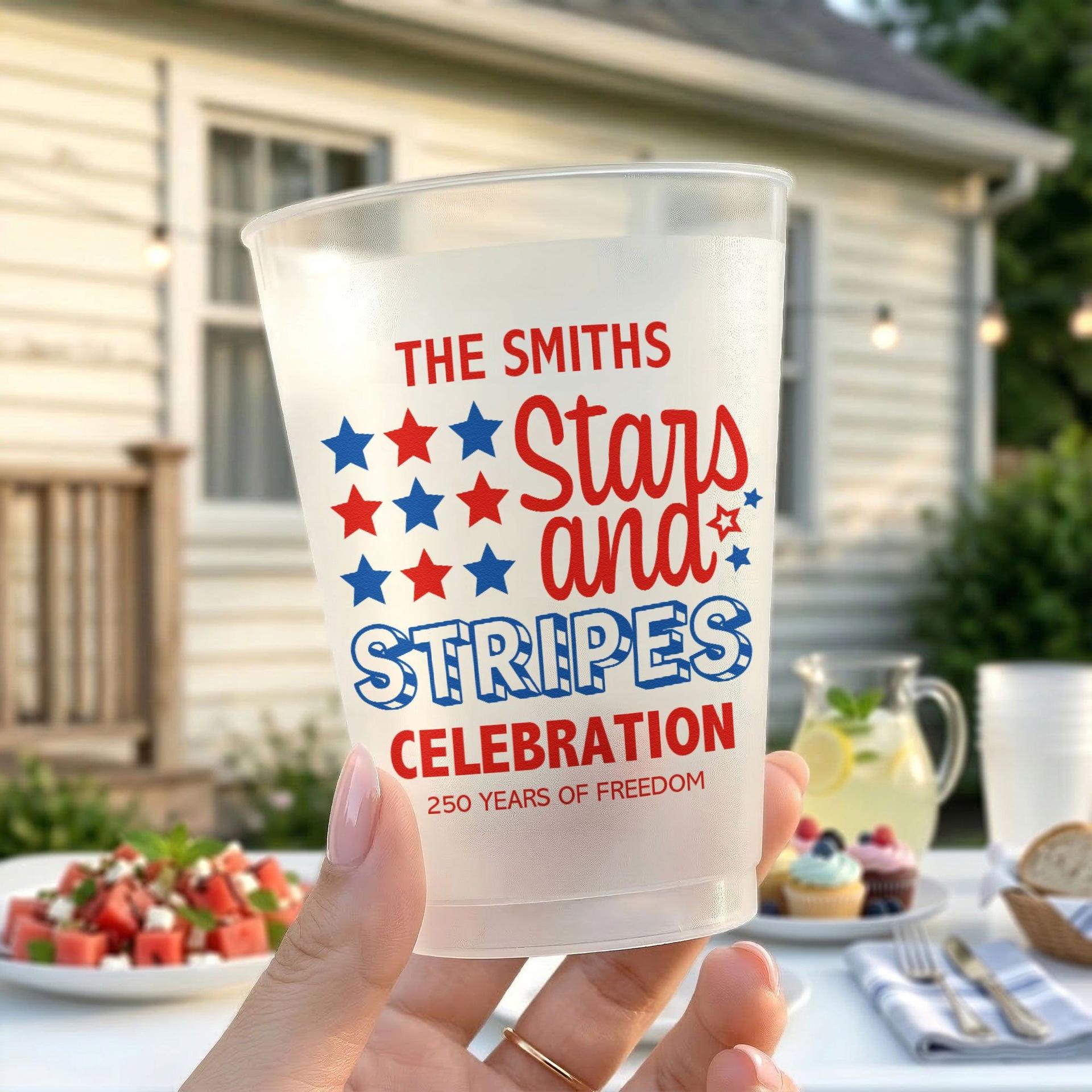 Personalized 250 Years of Freedom Cups | Custom Print POD, No Minimum gallery thumbnail - Frosted Cups